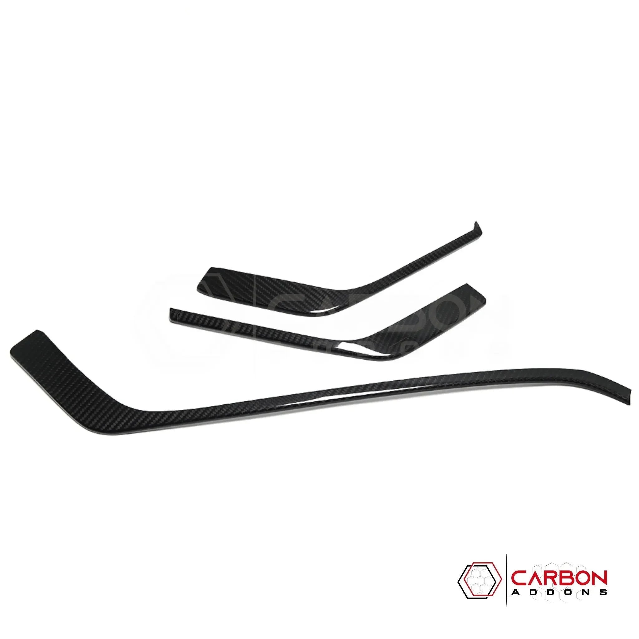 C8 Corvette Real Carbon Fiber Upper Dashboard Trim Covers (3-Piece Set) | (2020–2025)