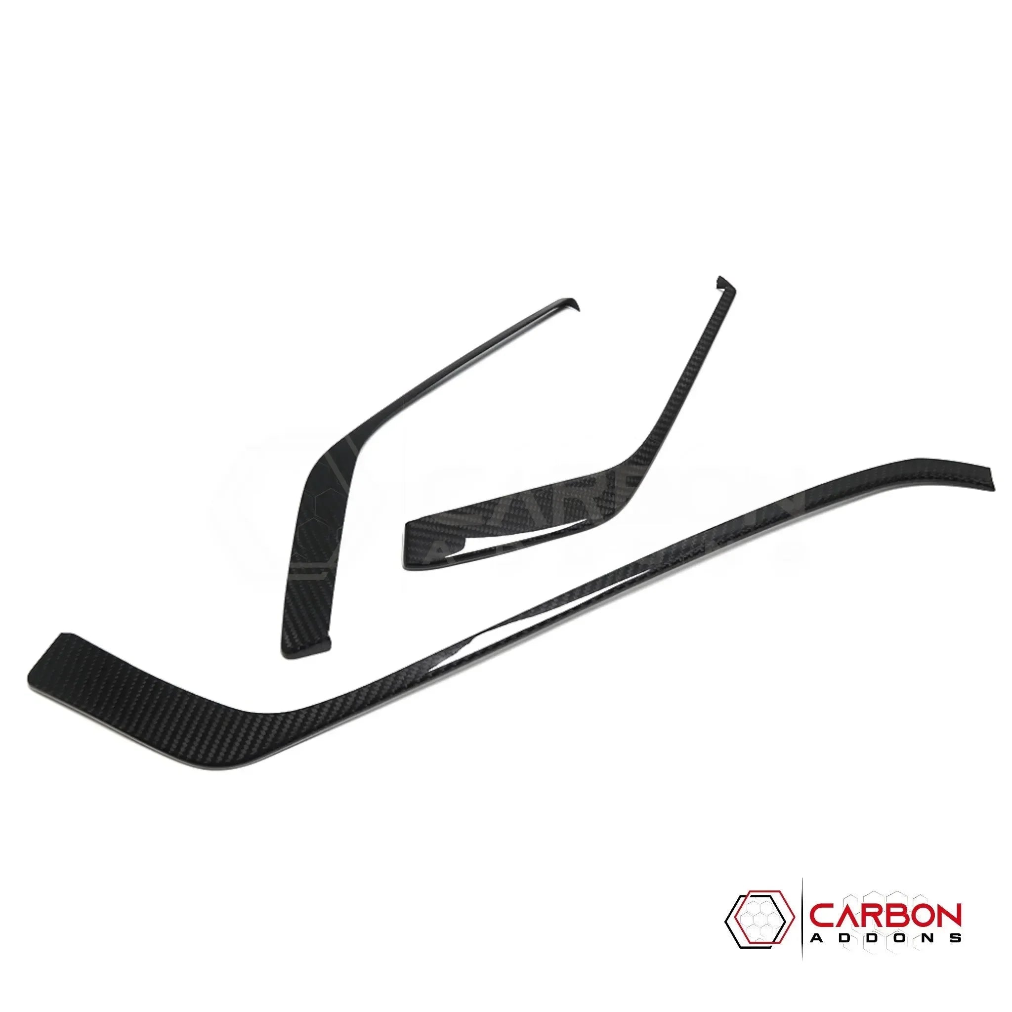C8 Corvette Real Carbon Fiber Upper Dashboard Trim Covers (3-Piece Set) | (2020–2025)