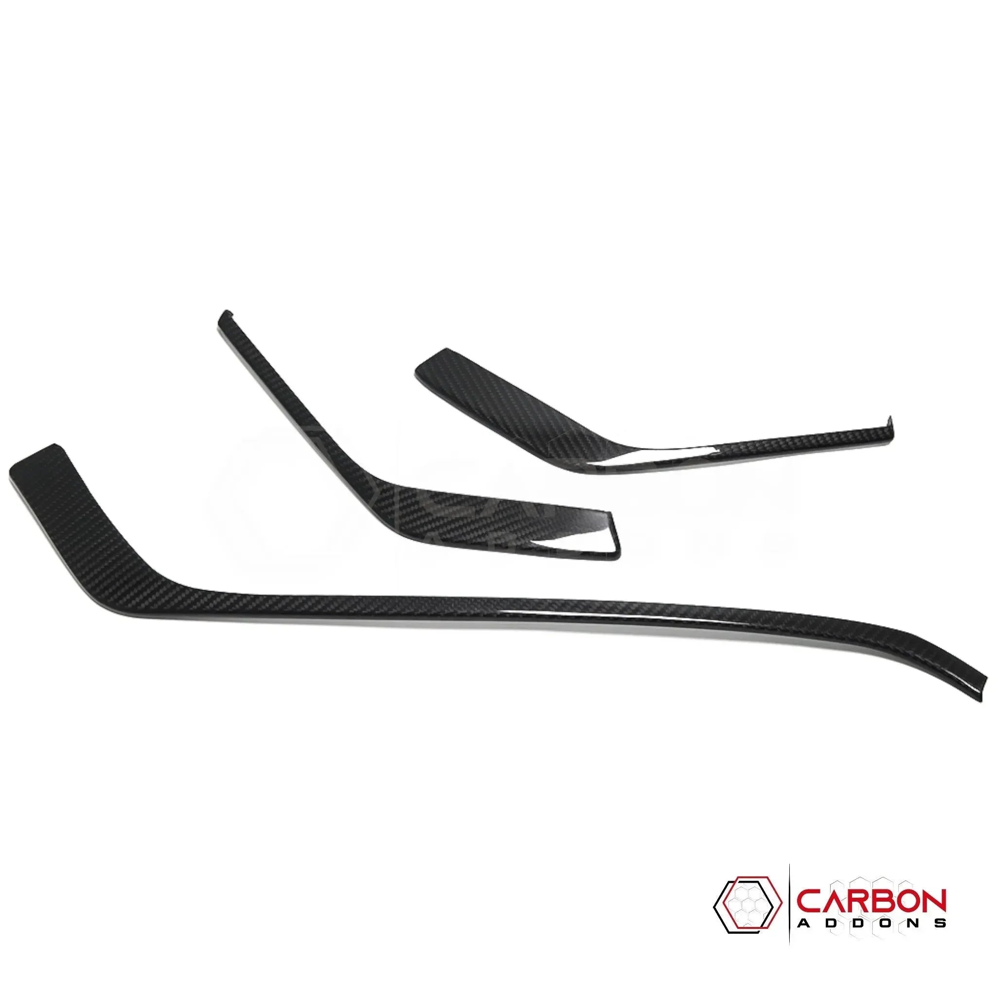 C8 Corvette Real Carbon Fiber Upper Dashboard Trim Covers (3-Piece Set) | (2020–2025)