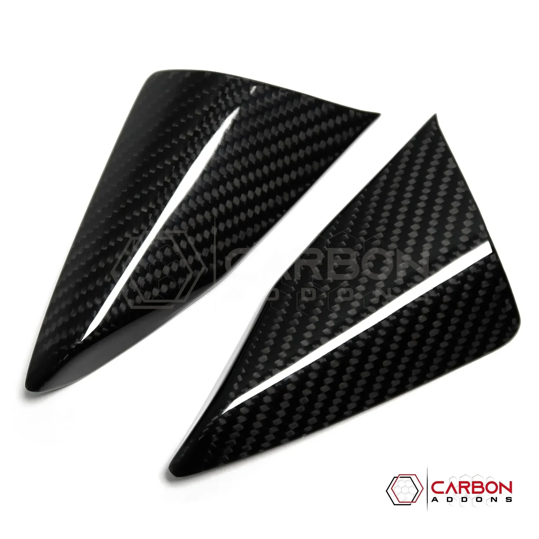 C8 Corvette Real Carbon Fiber Door Window A-Pillar Triangle Trim Covers | Interior Upgrade (2020–2027)