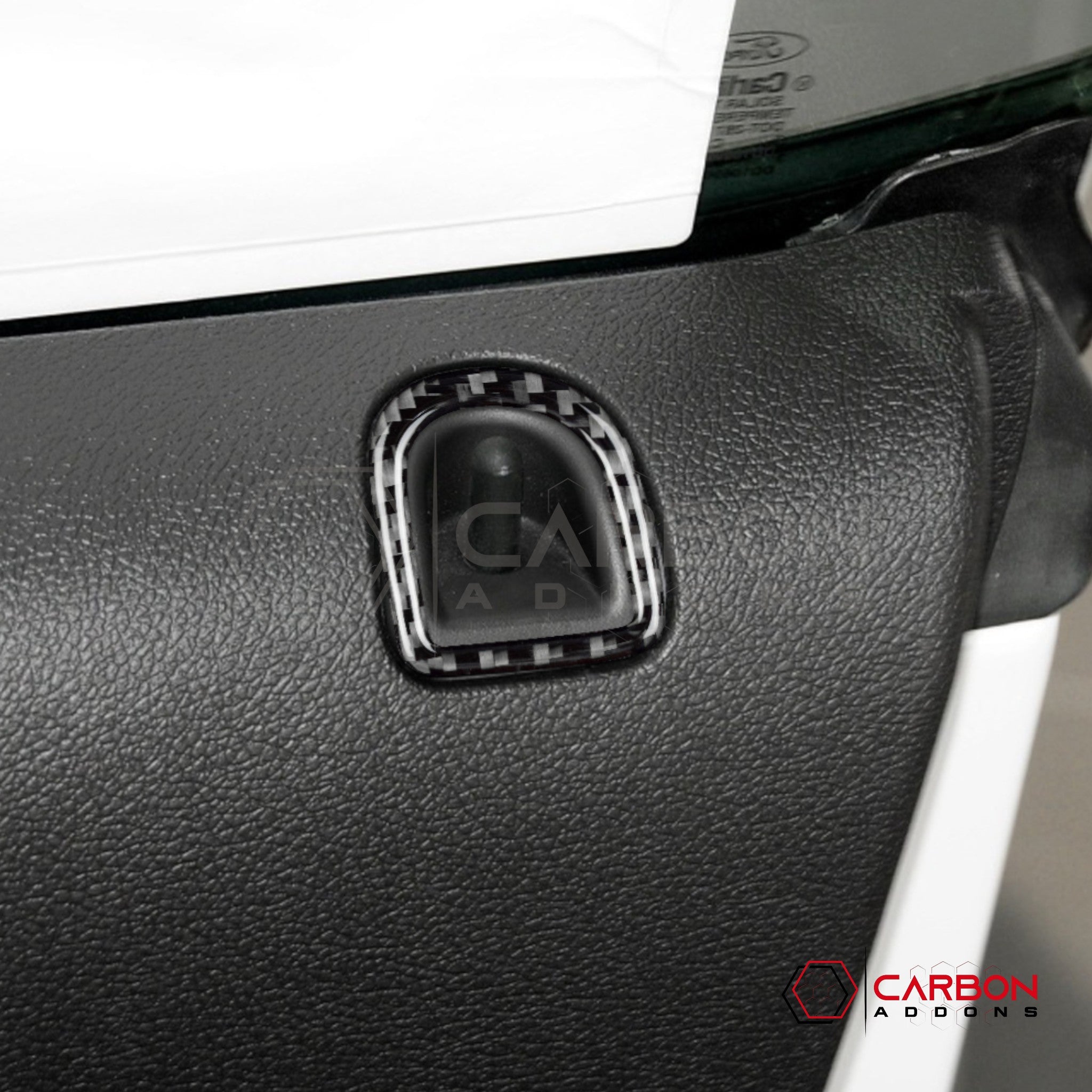Real Carbon Fiber Door Lock Trim Overlay | Mustang 2005-2009