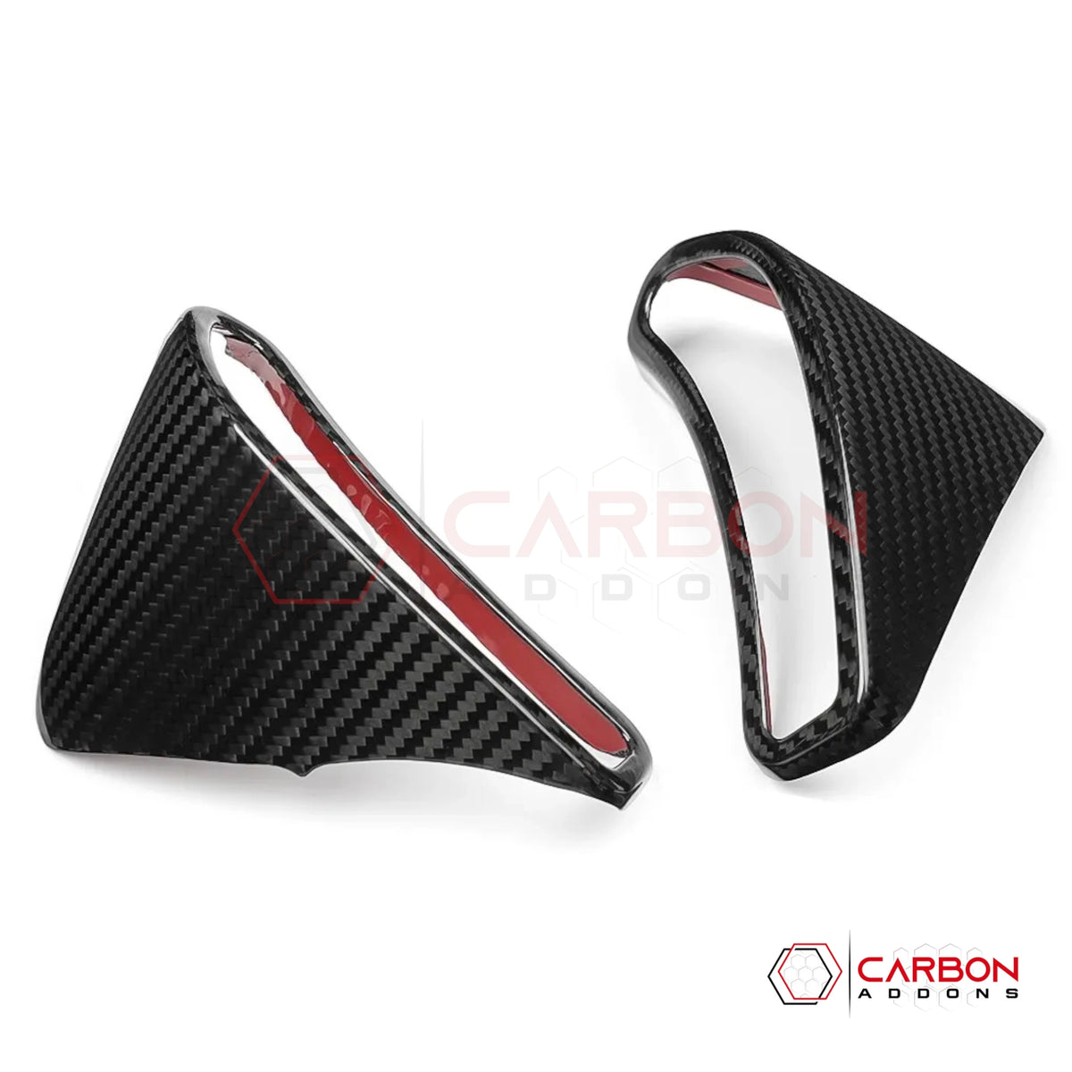 2005–2013 C6 Corvette Real Carbon Fiber Gauge Cluster Side Button Trim Covers (2pcs)