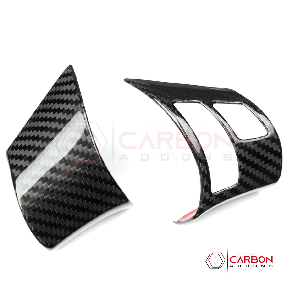 2005–2013 C6 Corvette Real Carbon Fiber Steering Wheel Button Trim Covers – Right Button / Left Blank