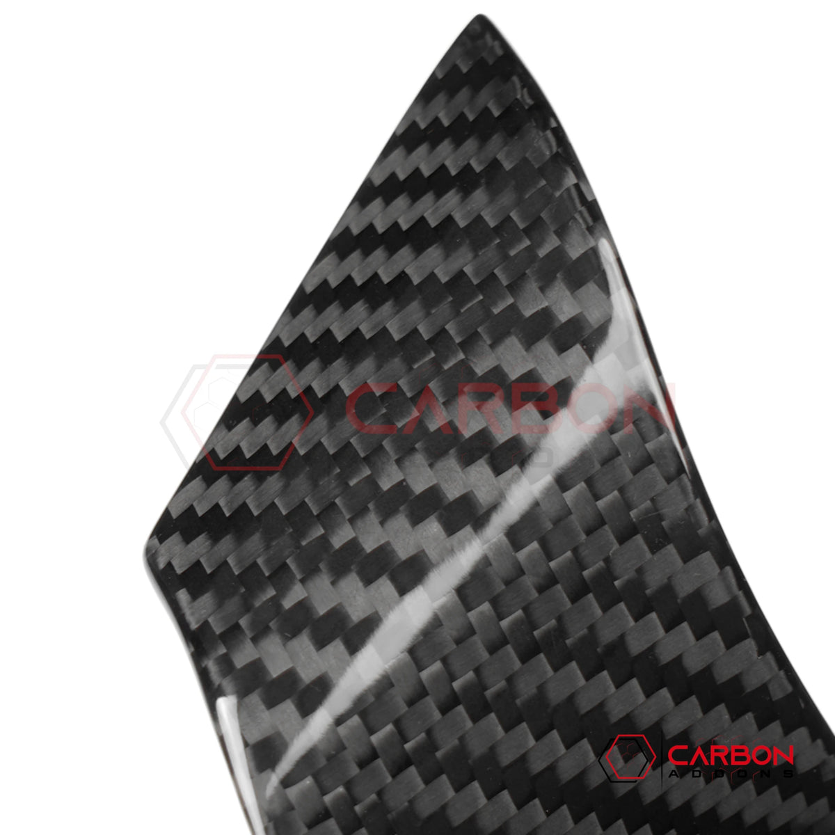 2005–2013 C6 Corvette Real Carbon Fiber Steering Wheel Button Trim Covers – Right Button / Left Blank