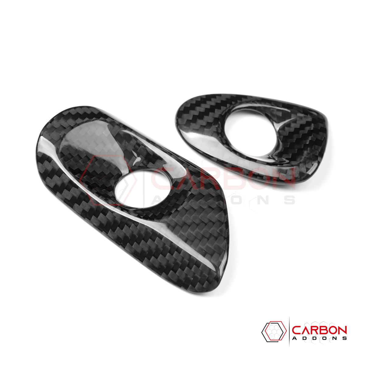 2005–2013 Chevrolet Corvette C6 Real Carbon Fiber Interior Door Release Button Trim Covers