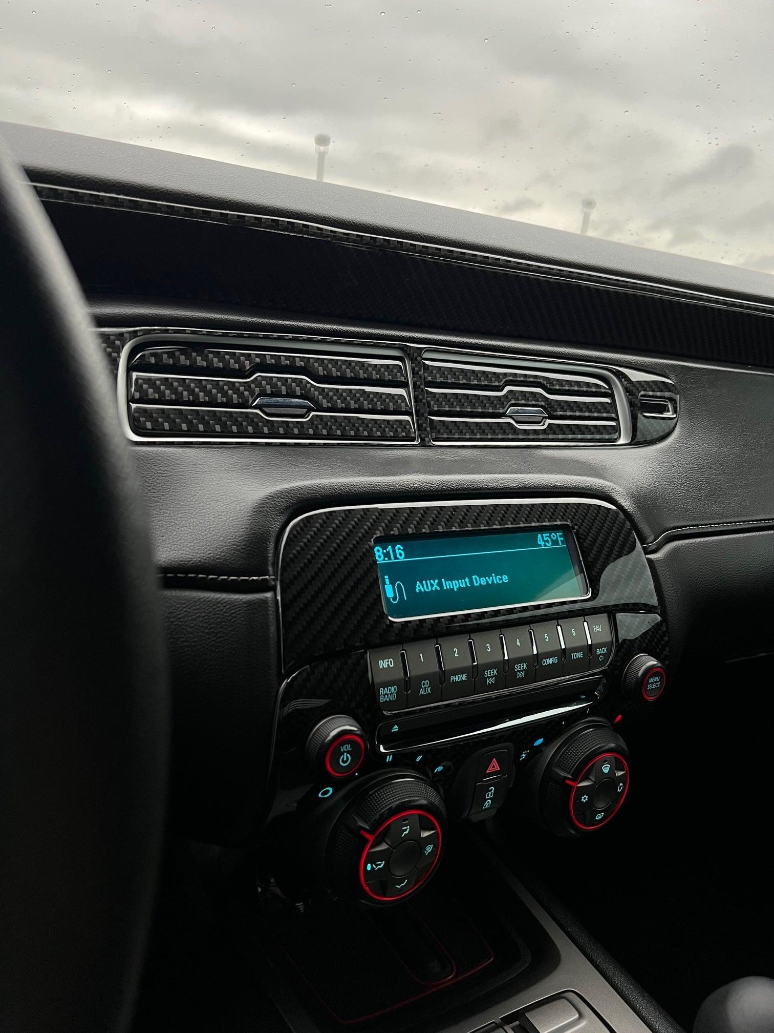 6th gen Camaro Dash Panel Radio Carbon Fiber Trim Cover