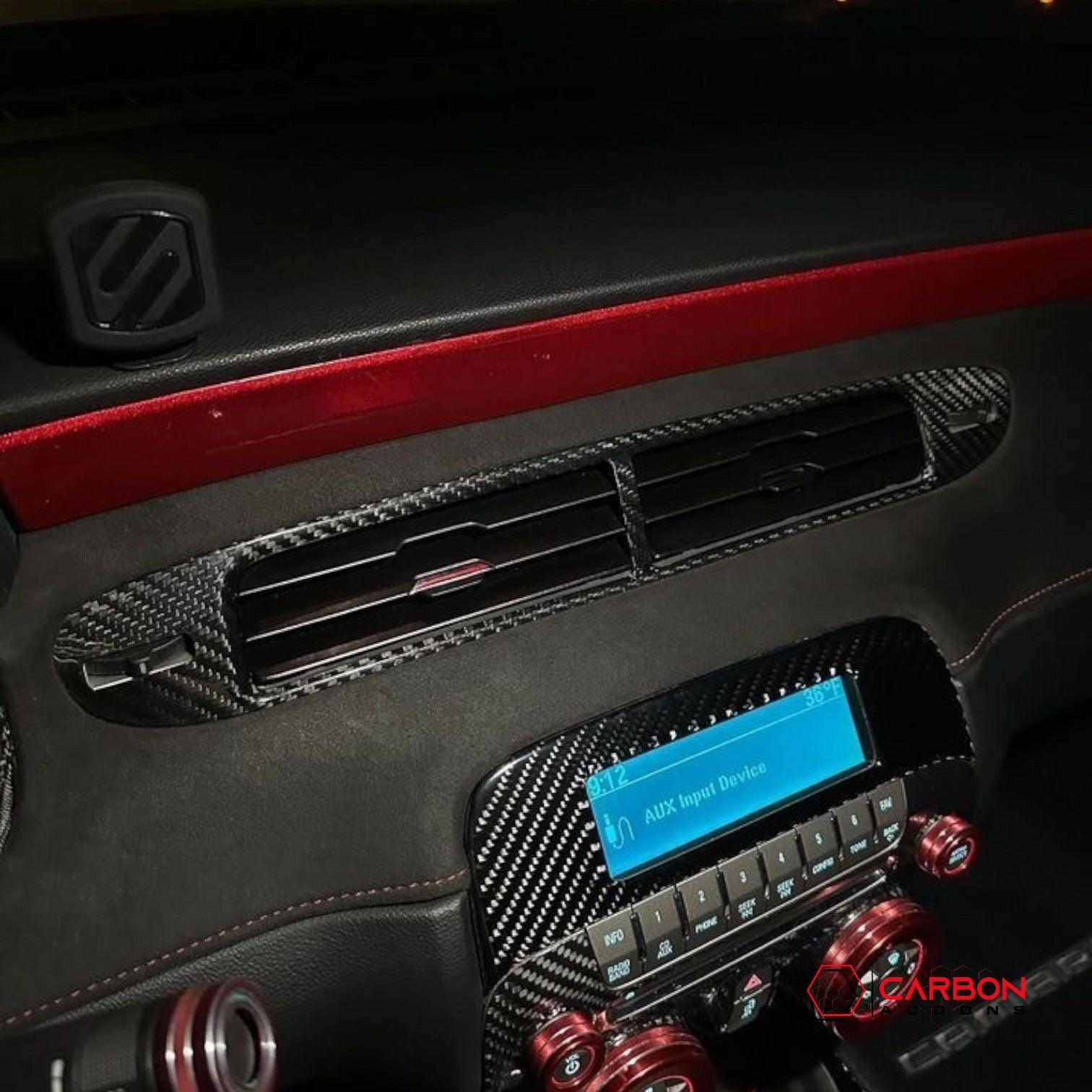 2013-2015 Chevy Camaro Carbon Fiber Dash AC Vent Trim Cover - carbonaddons Carbon Fiber Parts, Accessories, Upgrades, Mods
