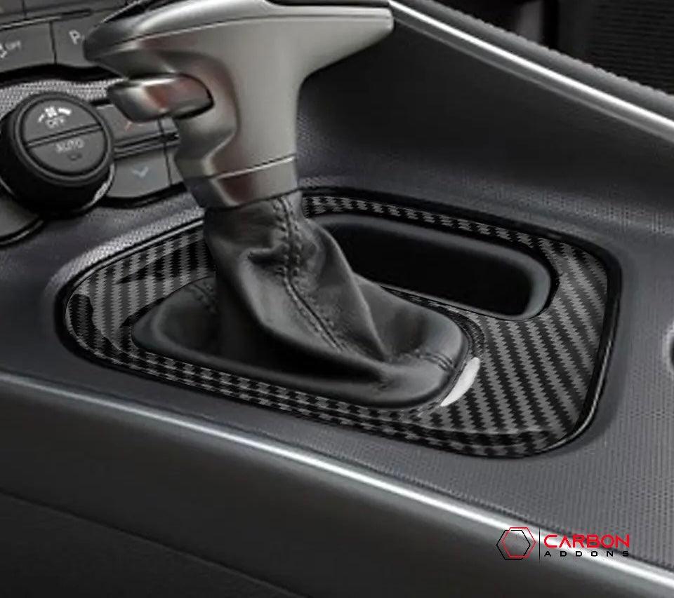 2015-2023 Dodge Challenger Gear Shift Trim Real carbon fiber cover - carbonaddons Carbon Fiber Parts, Accessories, Upgrades, Mods