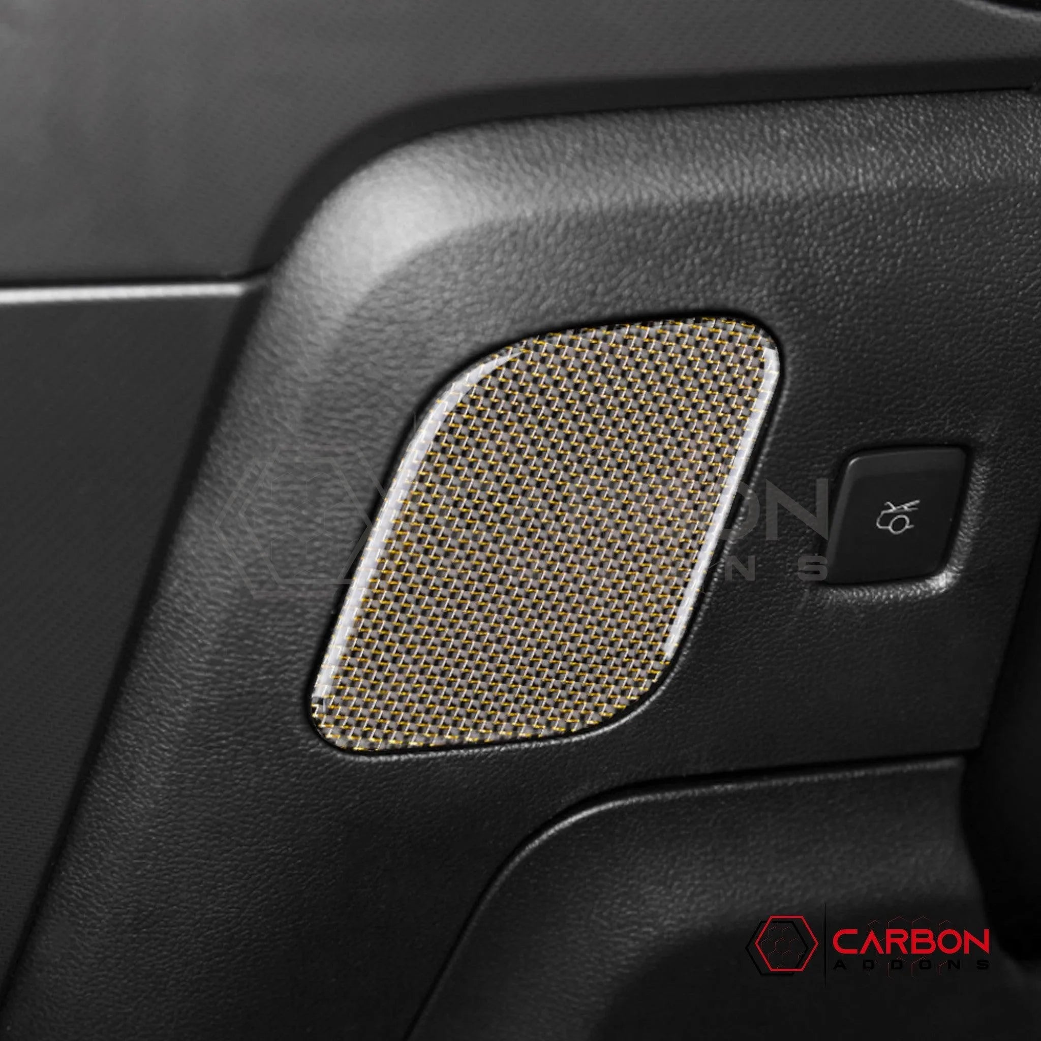 2015-2023 Mustang Reflective Carbon Fiber Driver Side Dash Trim Overlay - carbonaddons Carbon Fiber Parts, Accessories, Upgrades, Mods