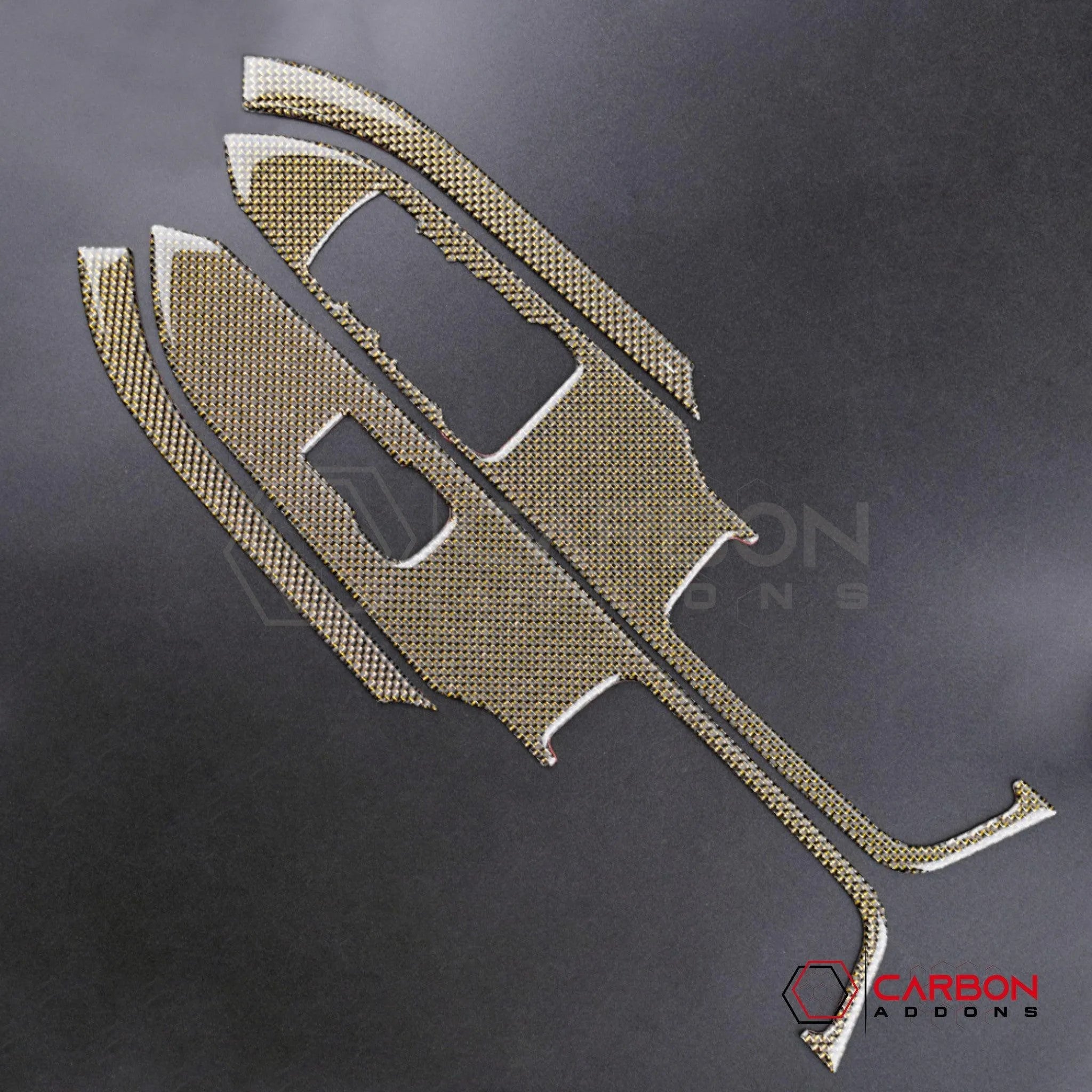 2015-2023 Mustang Reflective Carbon Fiber Window Switch Trim Overlay - carbonaddons Carbon Fiber Parts, Accessories, Upgrades, Mods