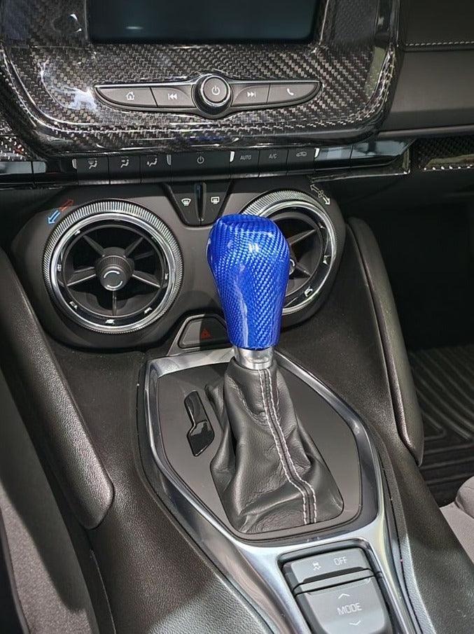 2016-2024 Camaro Automatic Shift Knob Carbon Fiber Cover - carbonaddons Carbon Fiber Parts, Accessories, Upgrades, Mods