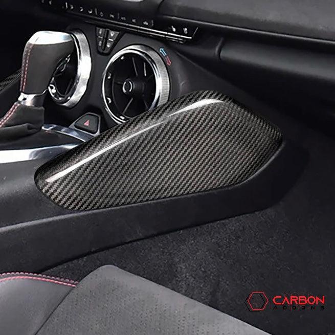 2016-2024 Camaro Carbon Fiber Knee Pads Covers - carbonaddons Carbon Fiber Parts, Accessories, Upgrades, Mods