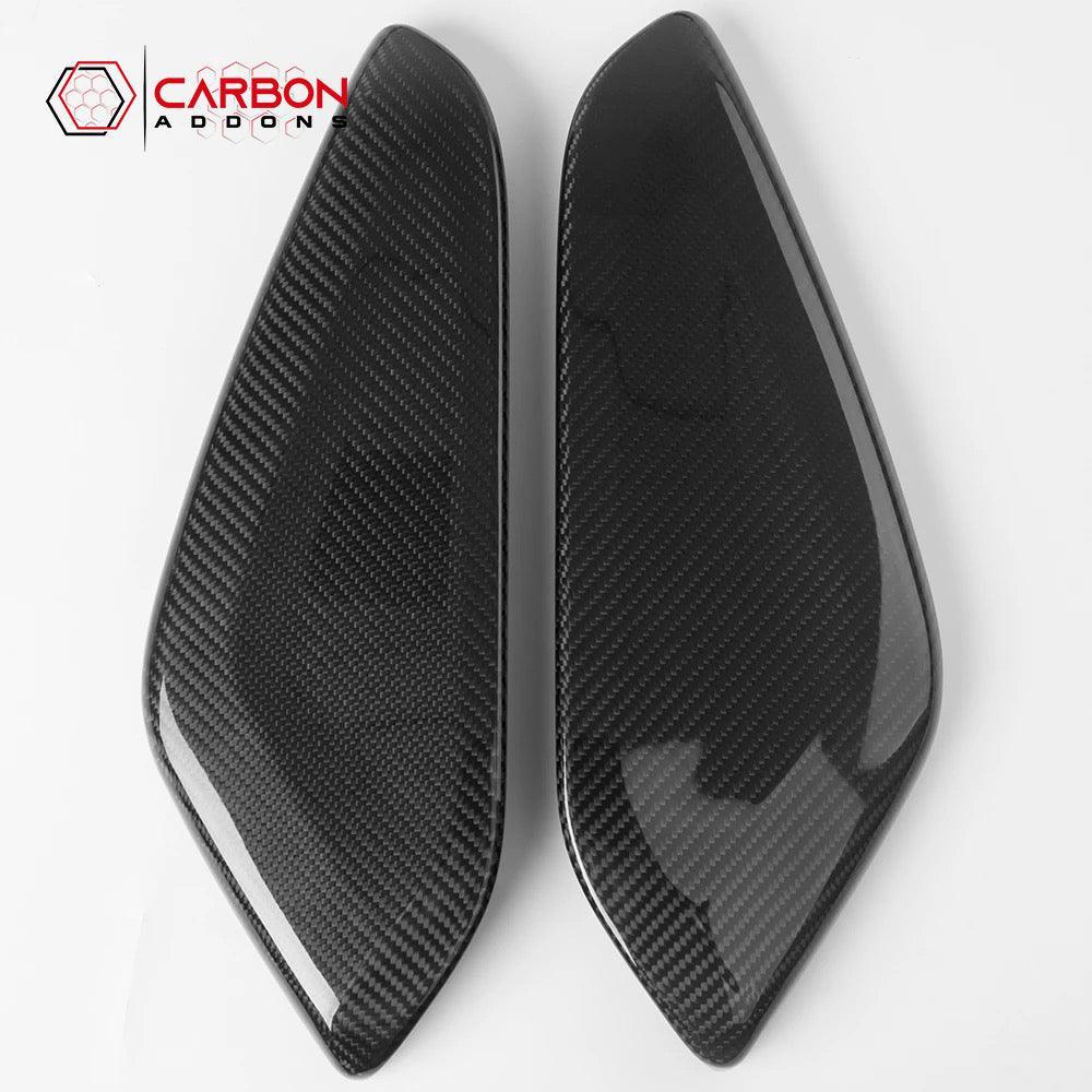 2016-2024 Camaro Carbon Fiber Knee Pads Covers - carbonaddons Carbon Fiber Parts, Accessories, Upgrades, Mods
