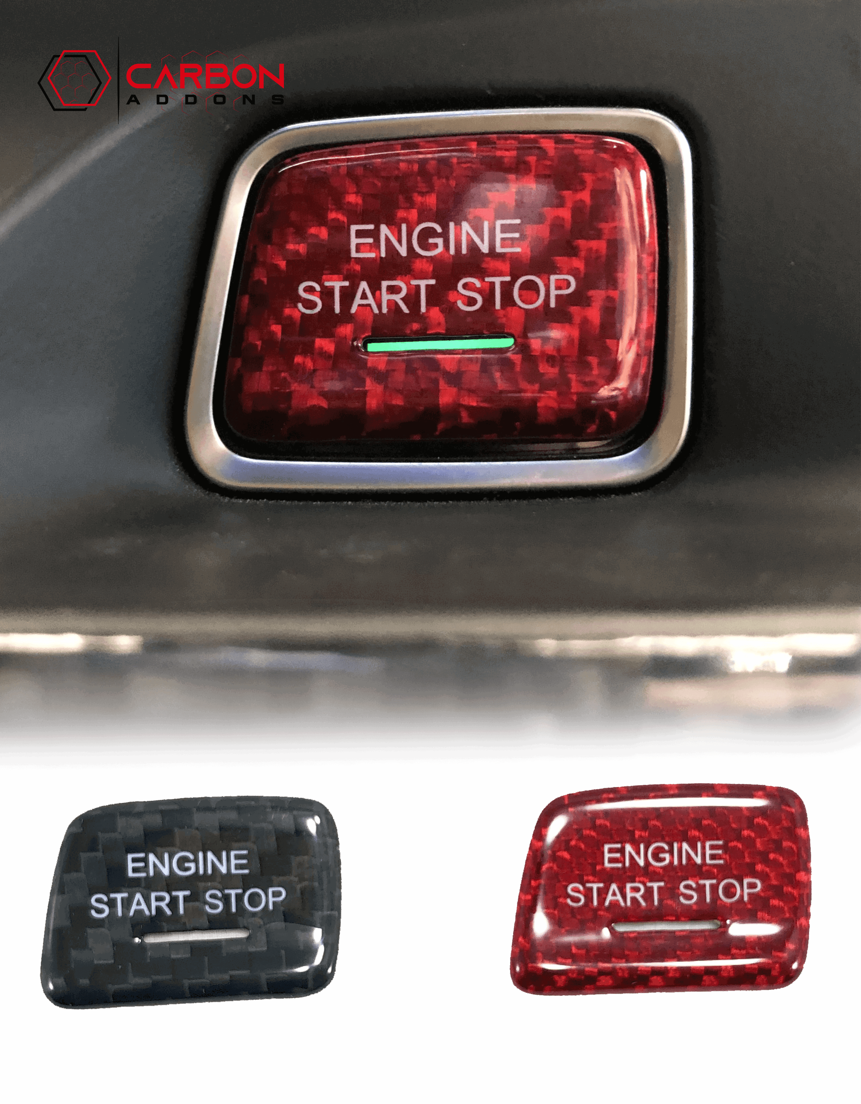 2016-2024 Camaro/2014-2019 Corvette Carbon Fiber Start Stop Engine Button Cover - carbonaddons Carbon Fiber Parts, Accessories, Upgrades, Mods