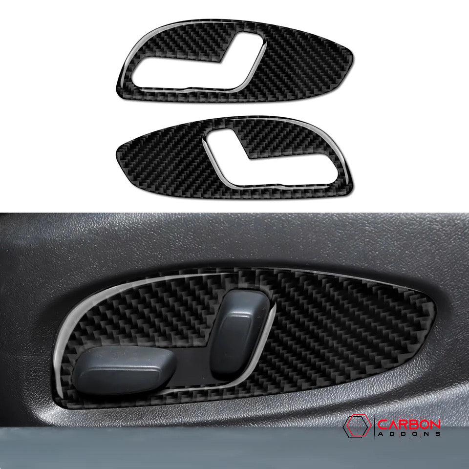 2016-2024 Chevrolet Camaro Real Carbon Fiber Seat Adjuster Button Trim Overlay - carbonaddons Carbon Fiber Parts, Accessories, Upgrades, Mods