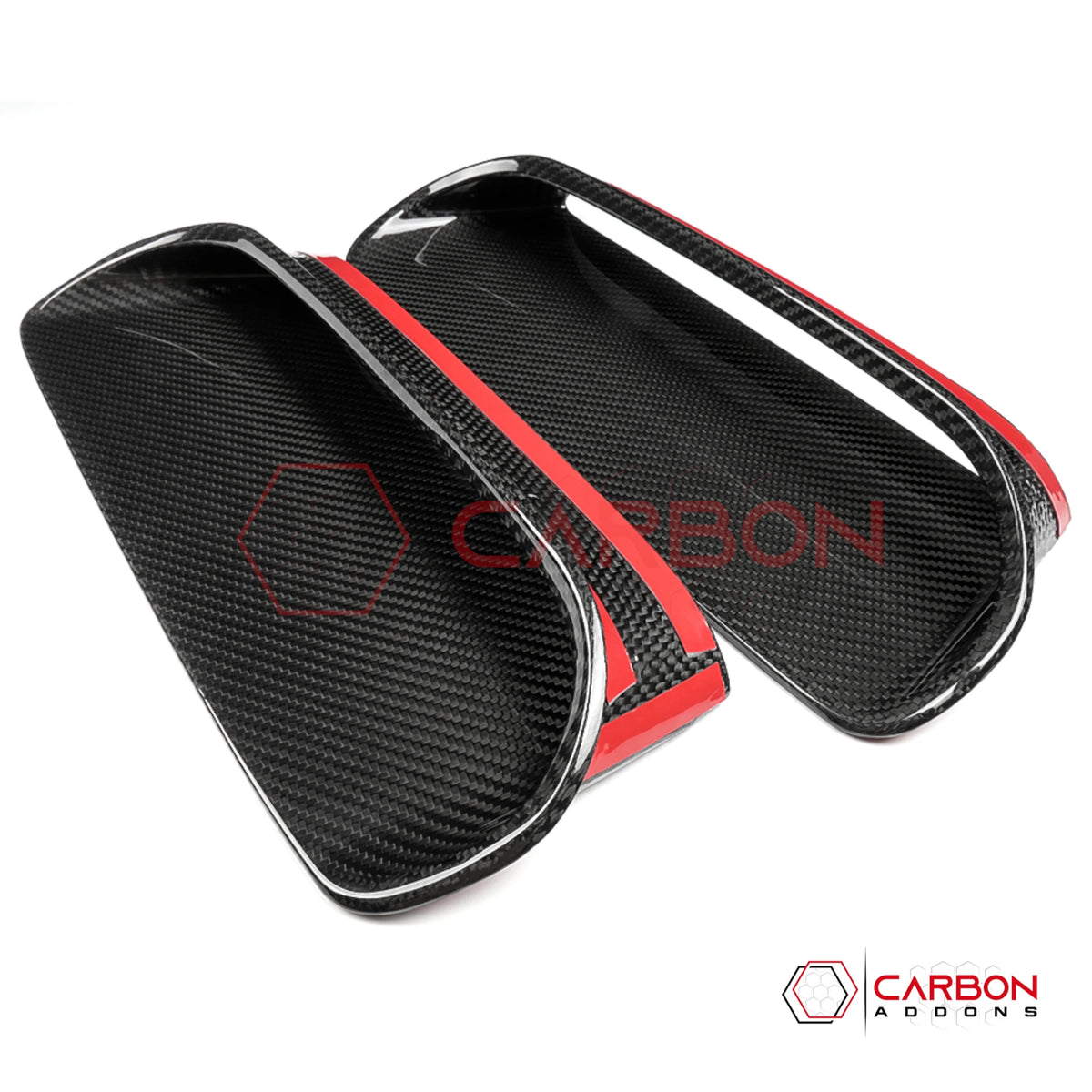 2019–2023 Dodge Challenger Hellcat Dual Hood Scoop Real Carbon Fiber Covers