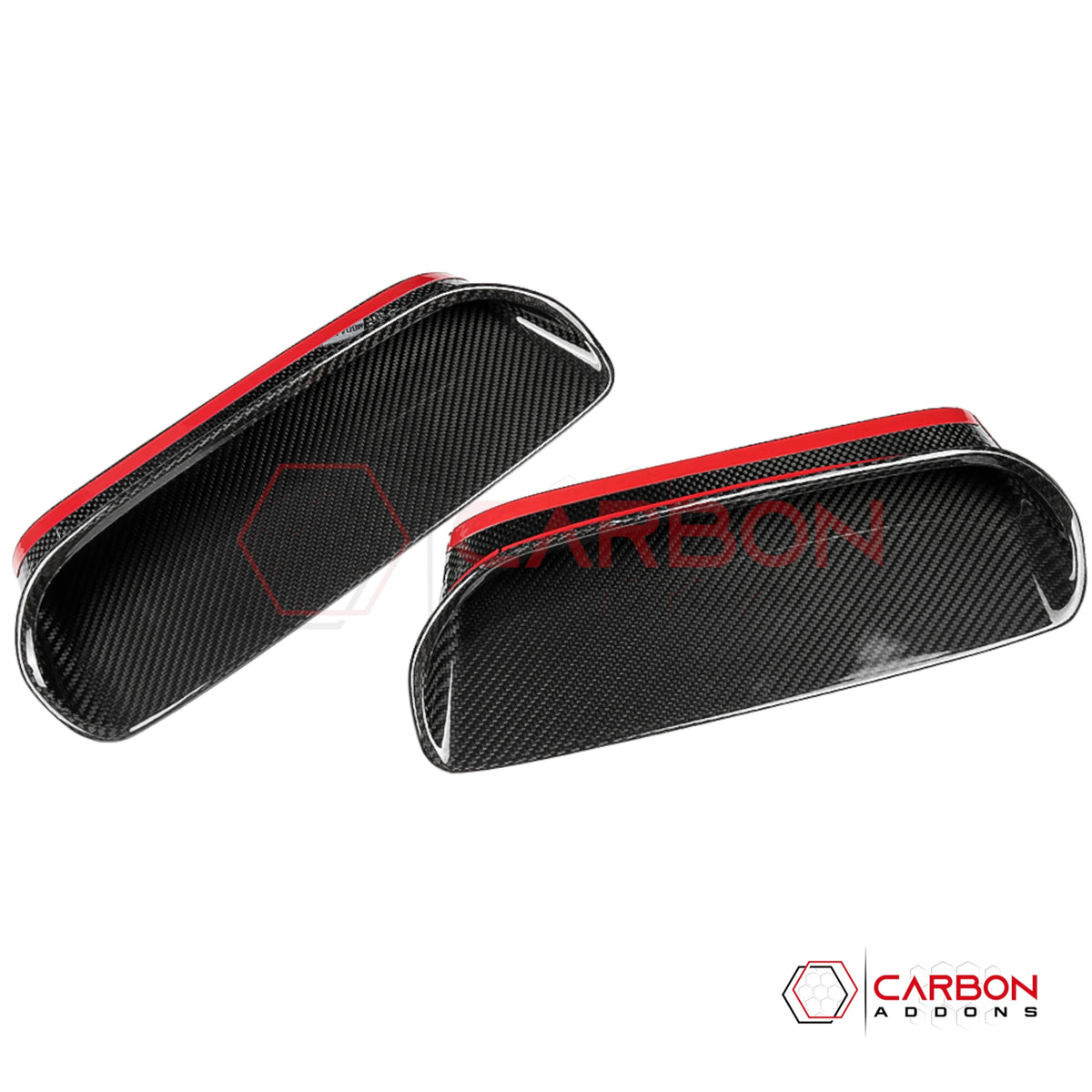 2019–2023 Dodge Challenger Hellcat Dual Hood Scoop Real Carbon Fiber Covers