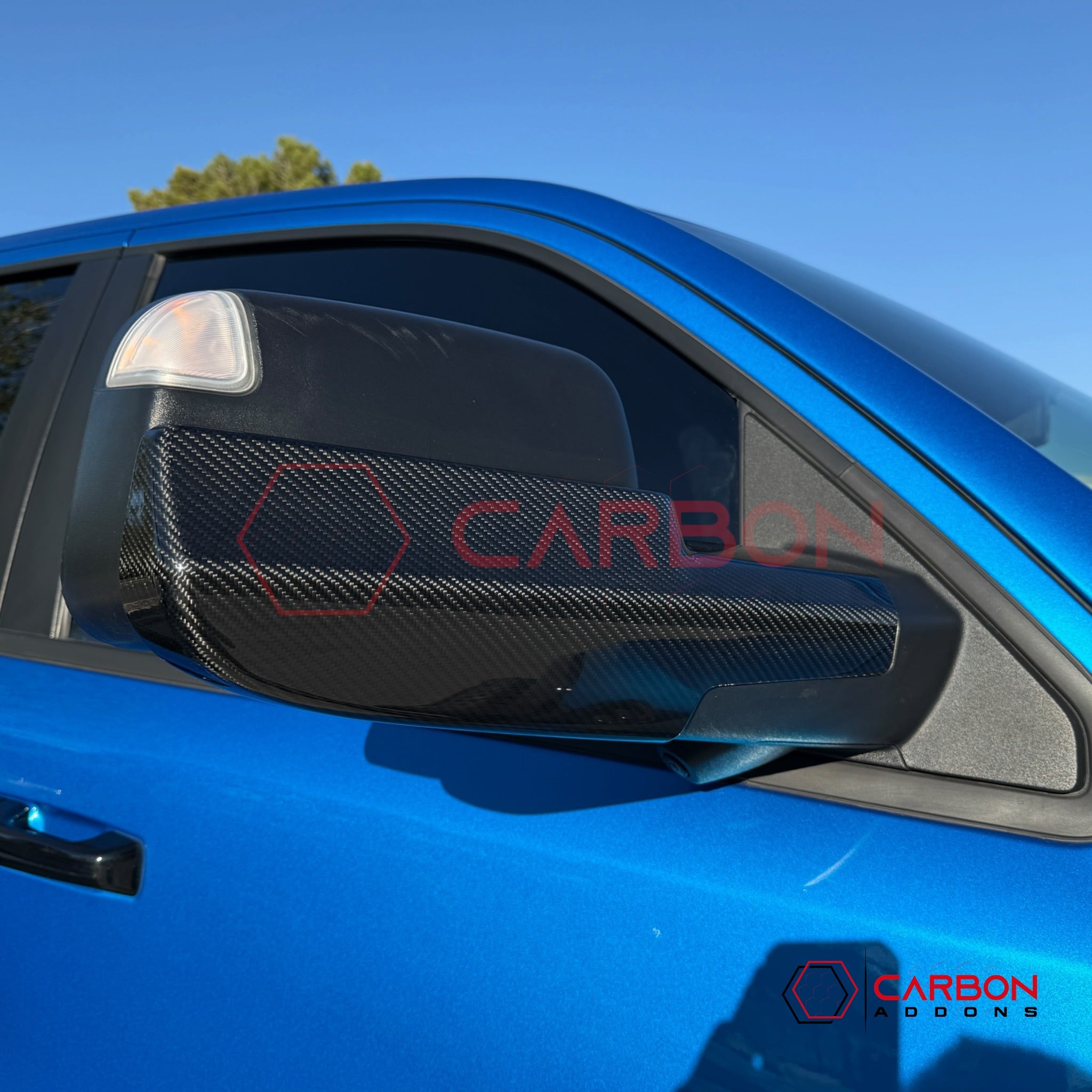 2019+ RAM 1500 / TRX / RHO Tow Mirror Base Real Carbon Fiber Covers
