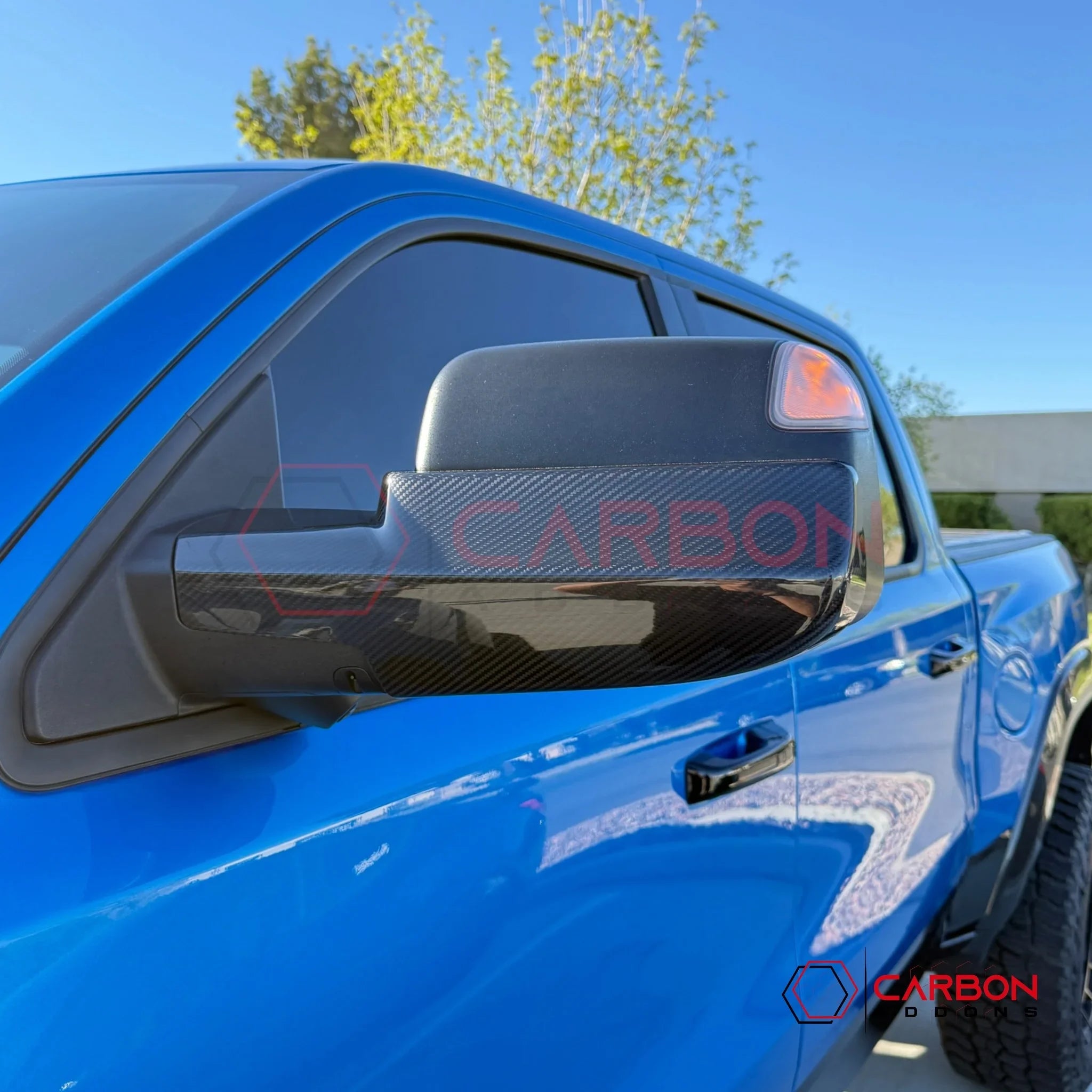 2019+ RAM 1500 / TRX / RHO Tow Mirror Base Real Carbon Fiber