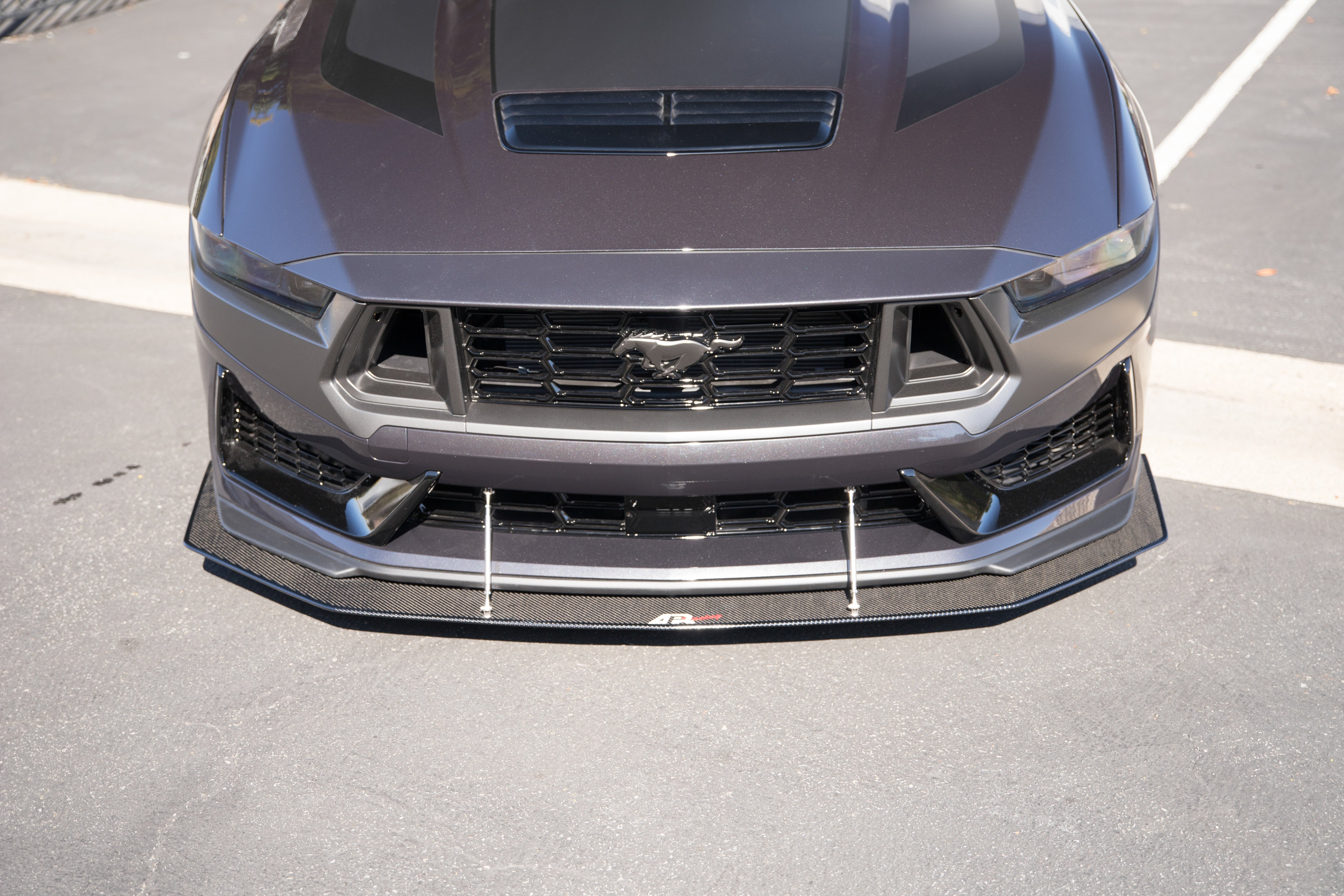 APR Performance Carbon Fiber Front Wind Splitter with Support Rods for 2024+ Ford Mustang Dark Horse