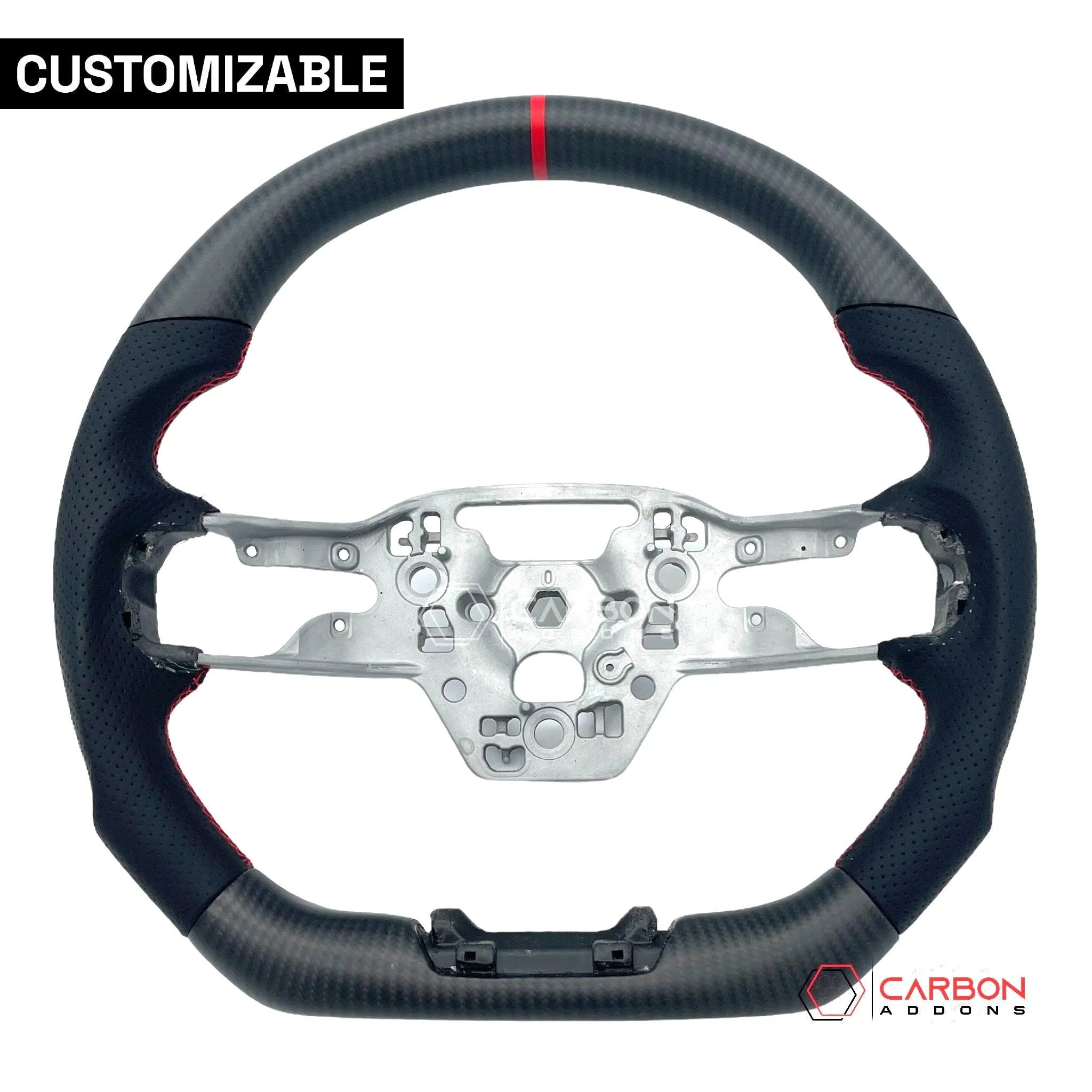 2024 Mustang Customizable Carbon Fiber Steering Wheel - carbonaddons Carbon Fiber Parts, Accessories, Upgrades, Mods