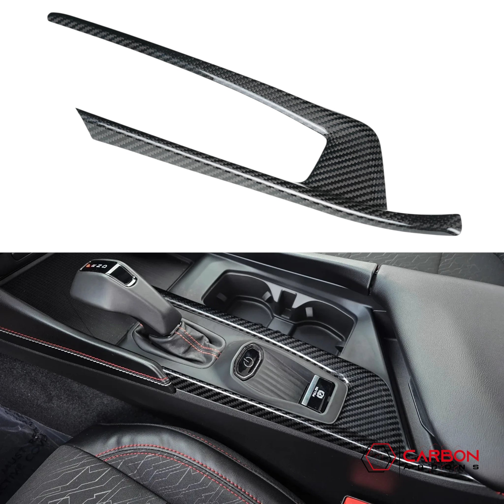 2024+ Dodge Charger Real Carbon Fiber Center Console Gear Shifter Trim Cover