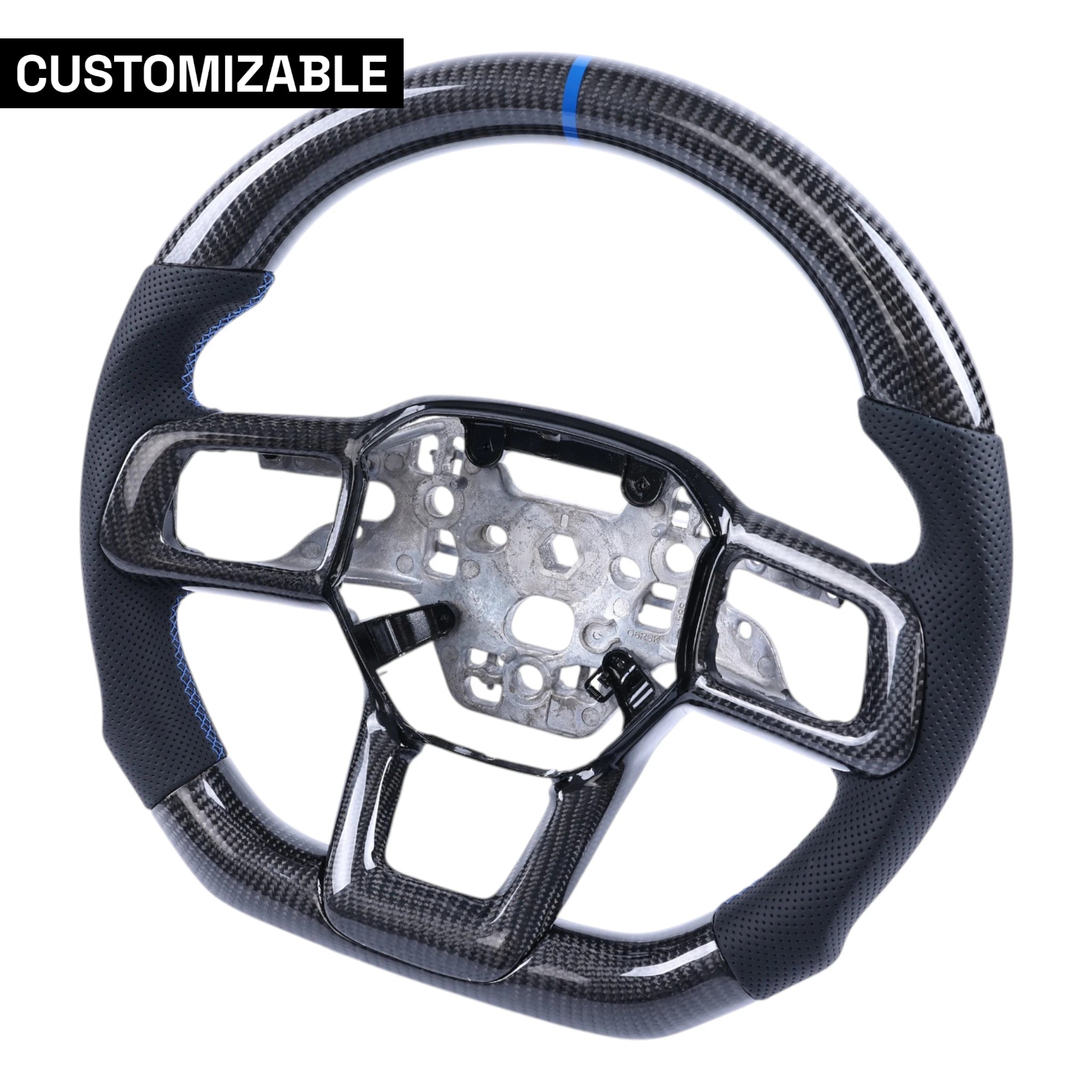 Customizable Heated Carbon Fiber Steering Wheel for 2024+ Ford Mustang