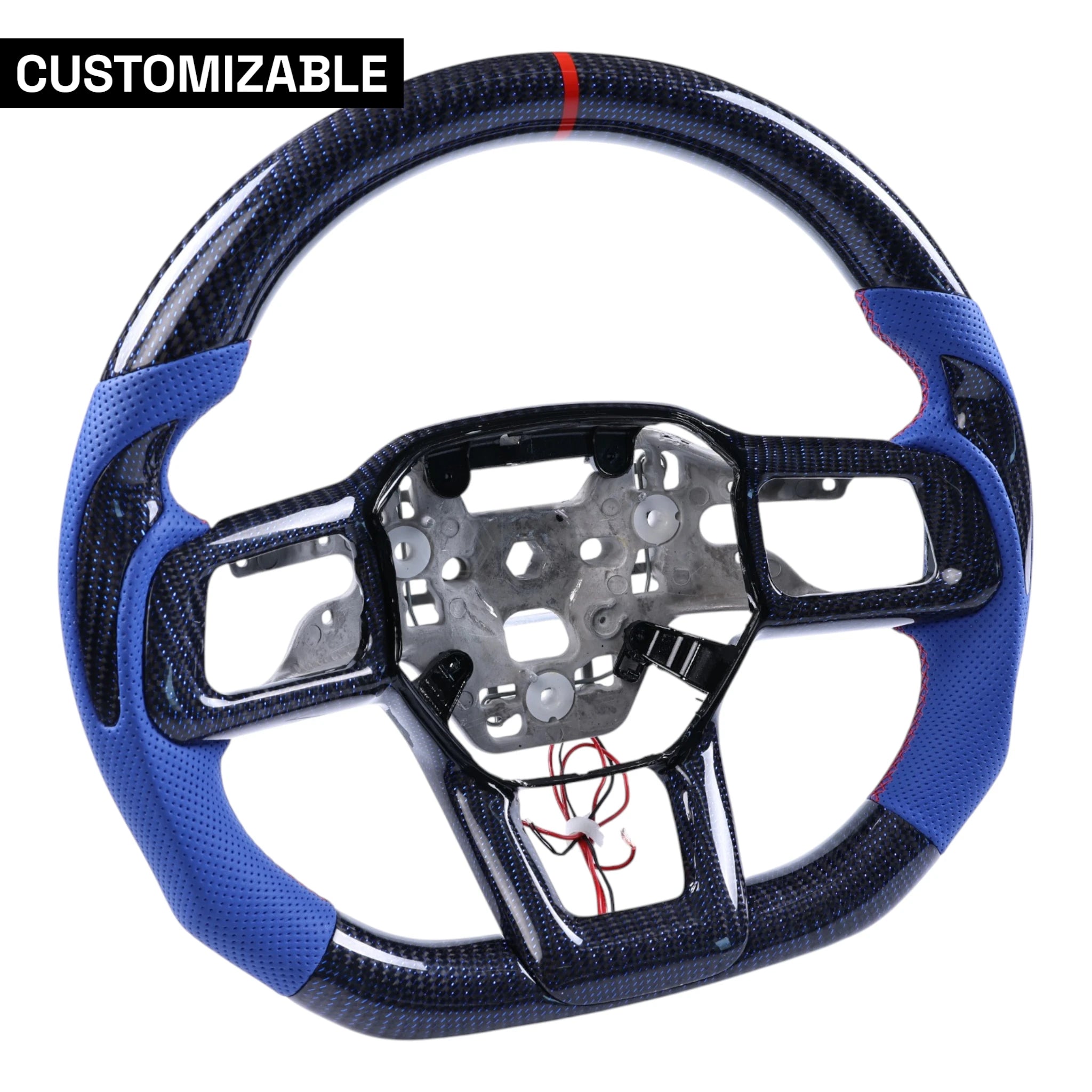 Customizable Heated Carbon Fiber Steering Wheel for 2024+ Ford Mustang