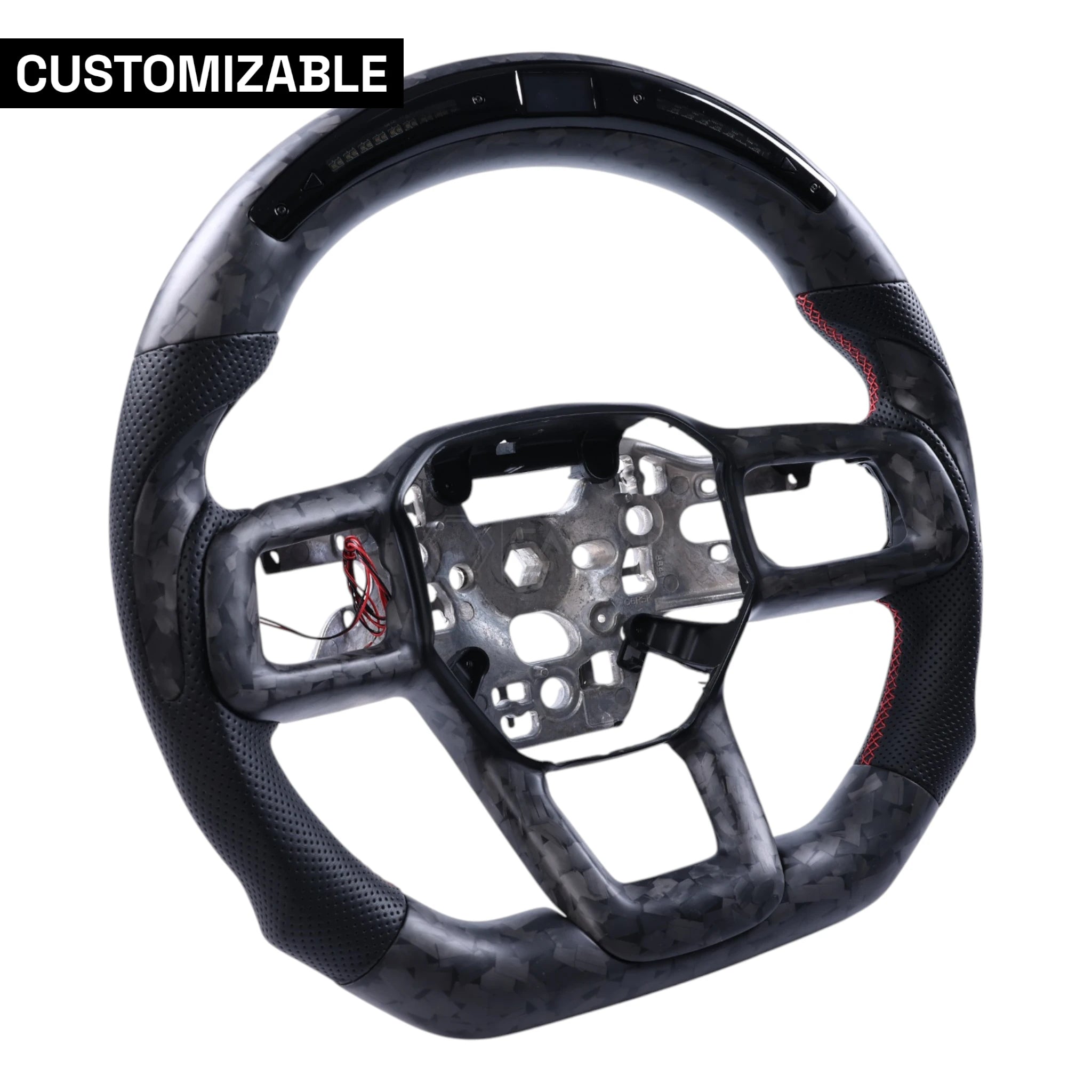 Customizable Heated Carbon Fiber Steering Wheel for 2024+ Ford Mustang