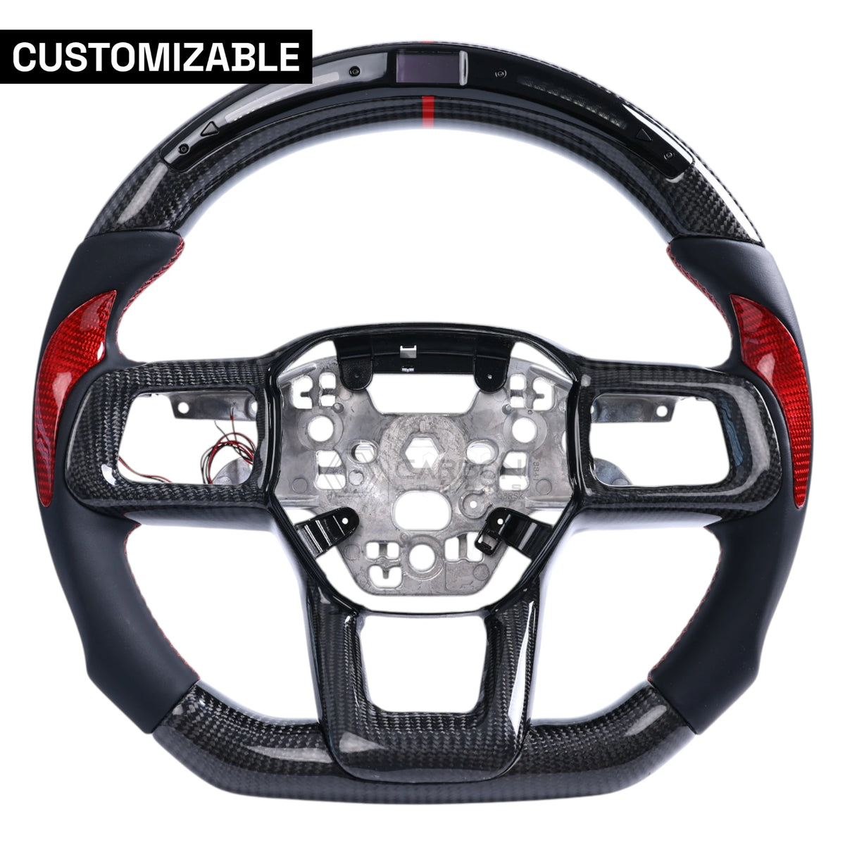 Customizable Heated Carbon Fiber Steering Wheel for 2024+ Ford Mustang