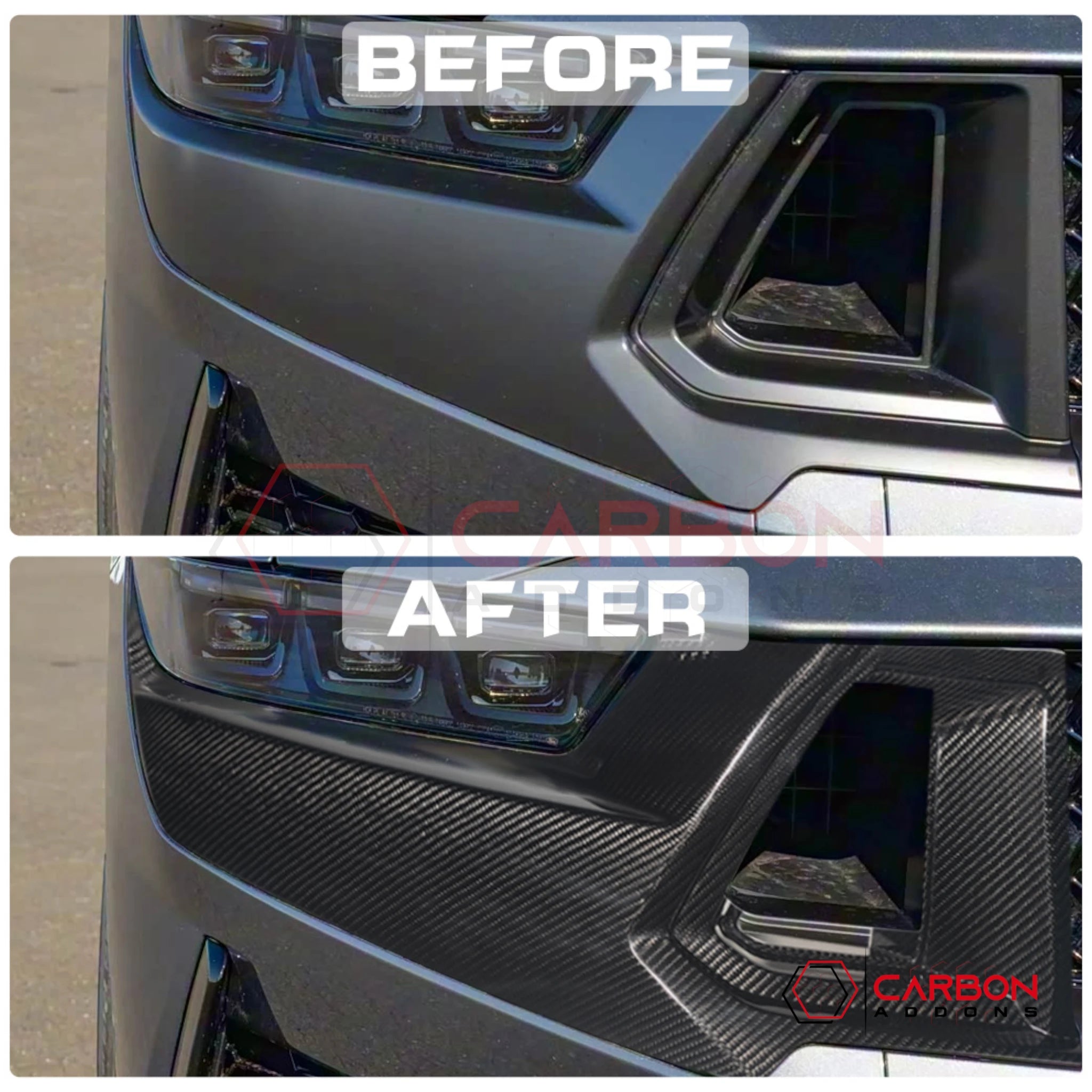 2024+ Ford Mustang Dark Horse Real Carbon Fiber Front Upper Grille Trim