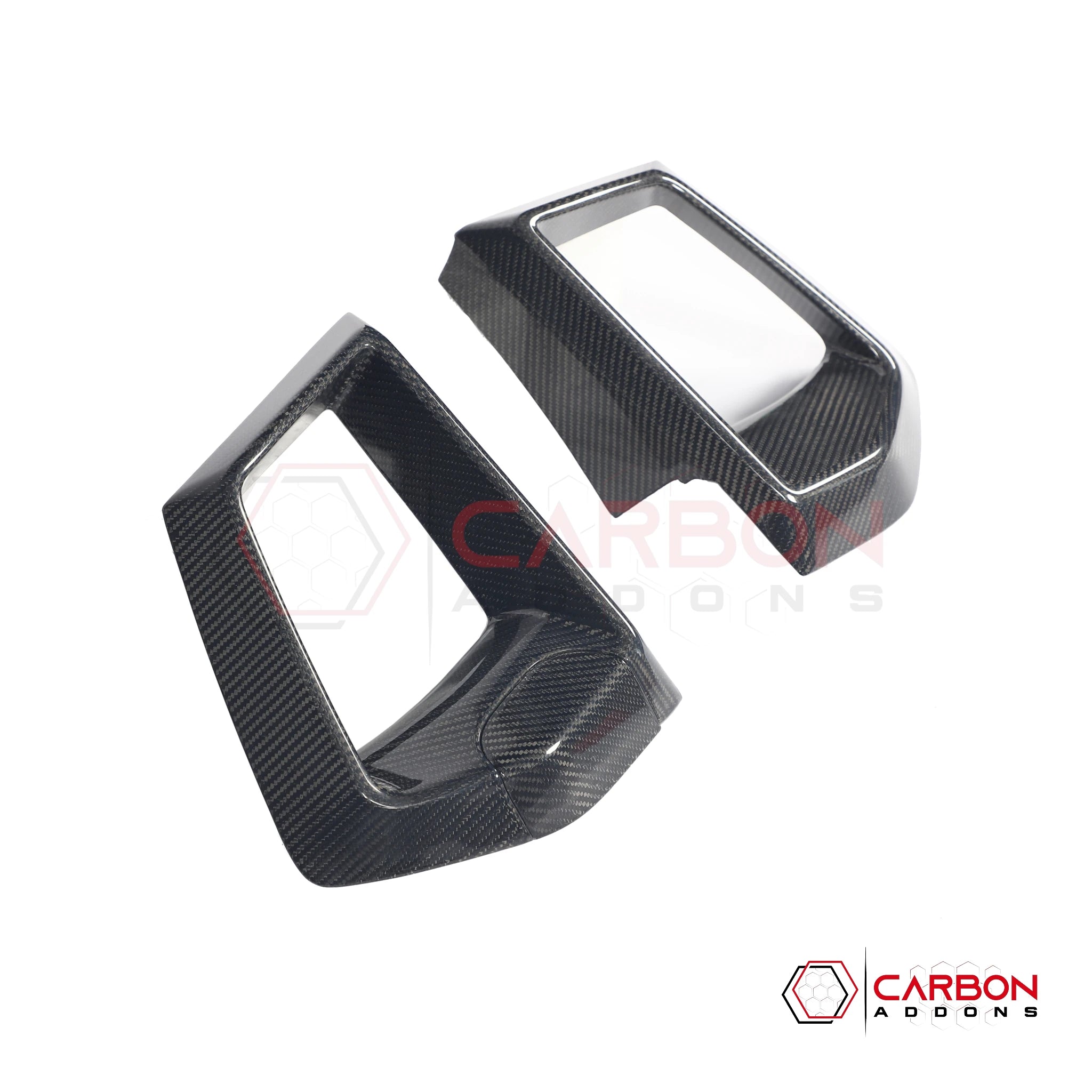 2024+ Ford Mustang S650 GT Carbon Fiber Front Bumper Grille Trim Covers | 2pcs