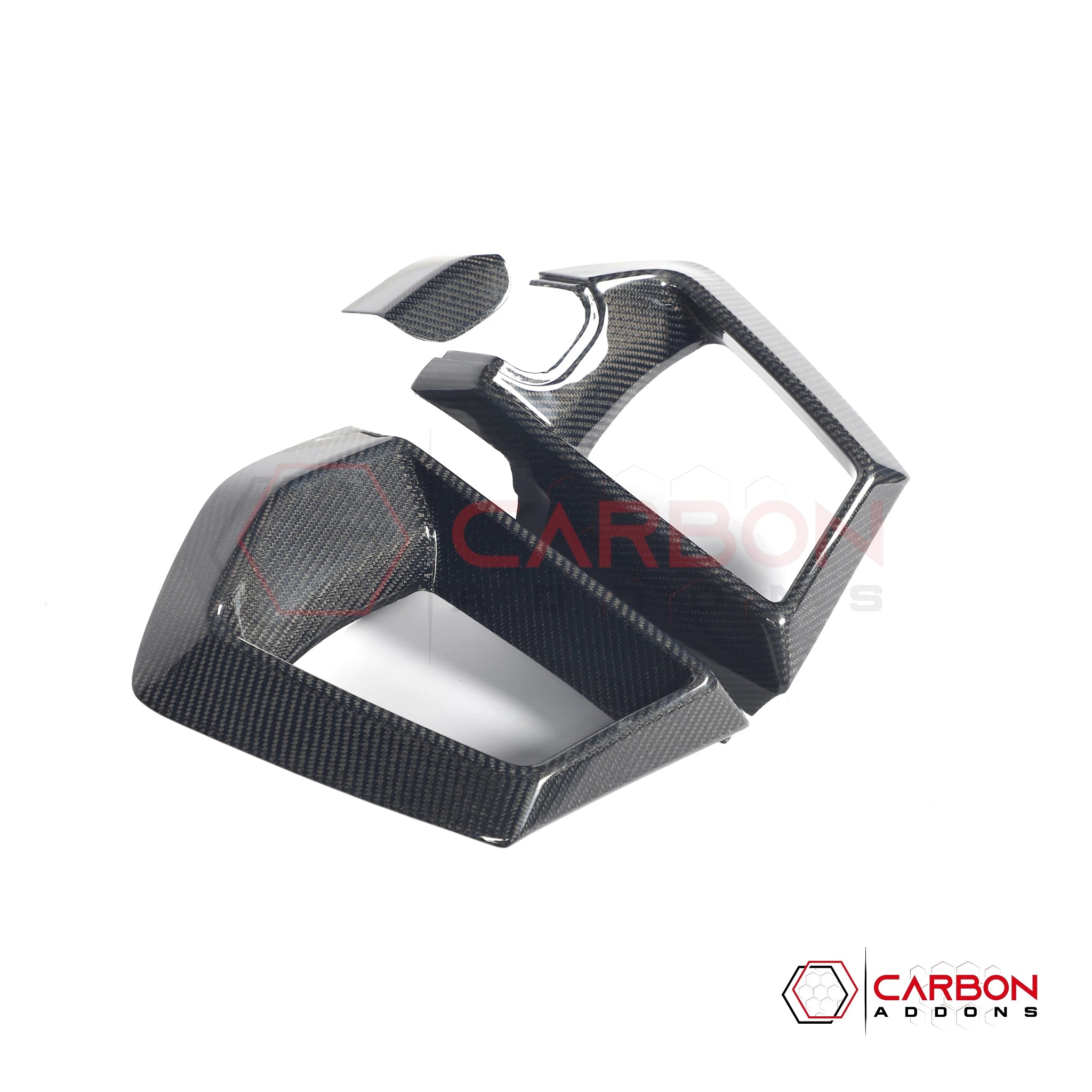 2024+ Ford Mustang S650 GT Carbon Fiber Front Bumper Grille Trim Covers | 2pcs