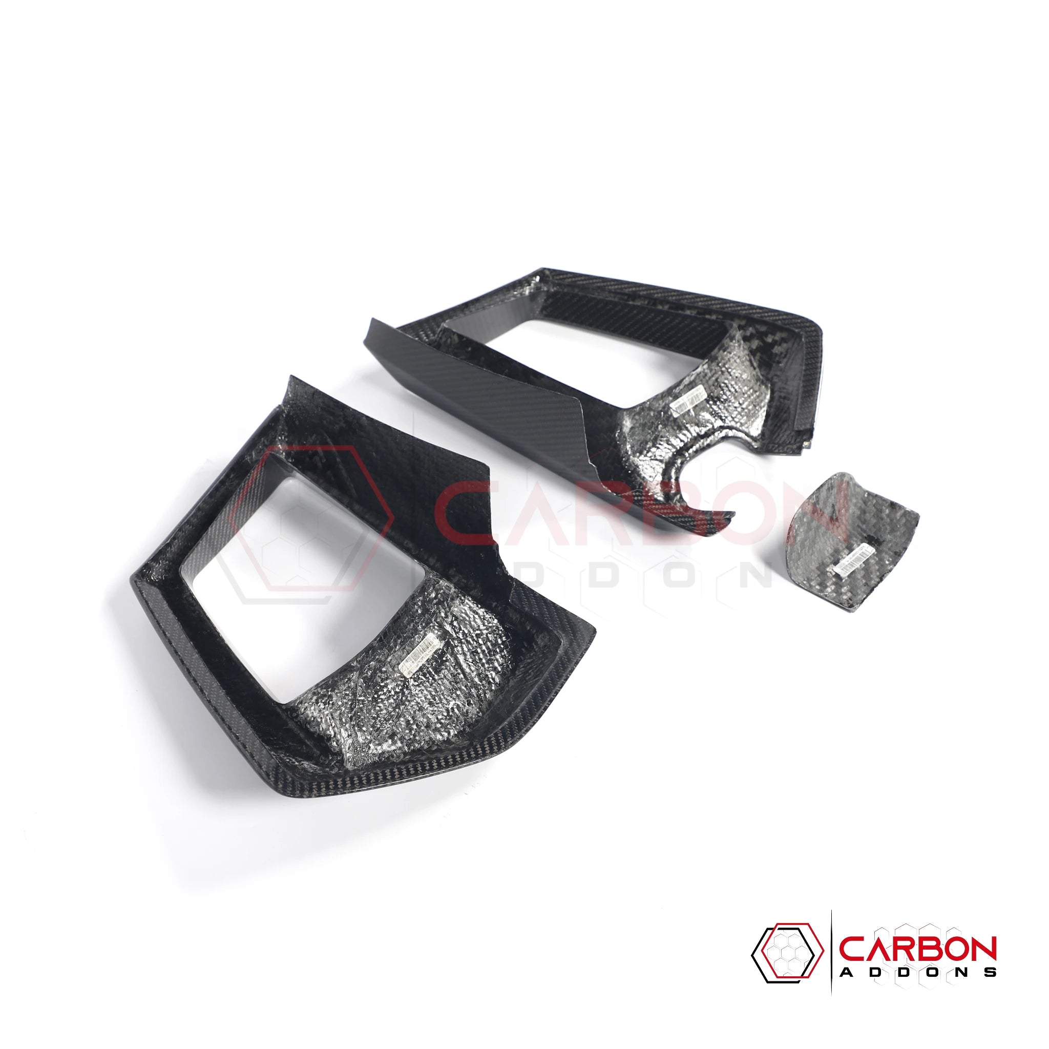 2024+ Ford Mustang S650 GT Carbon Fiber Front Bumper Grille Trim Covers | 2pcs