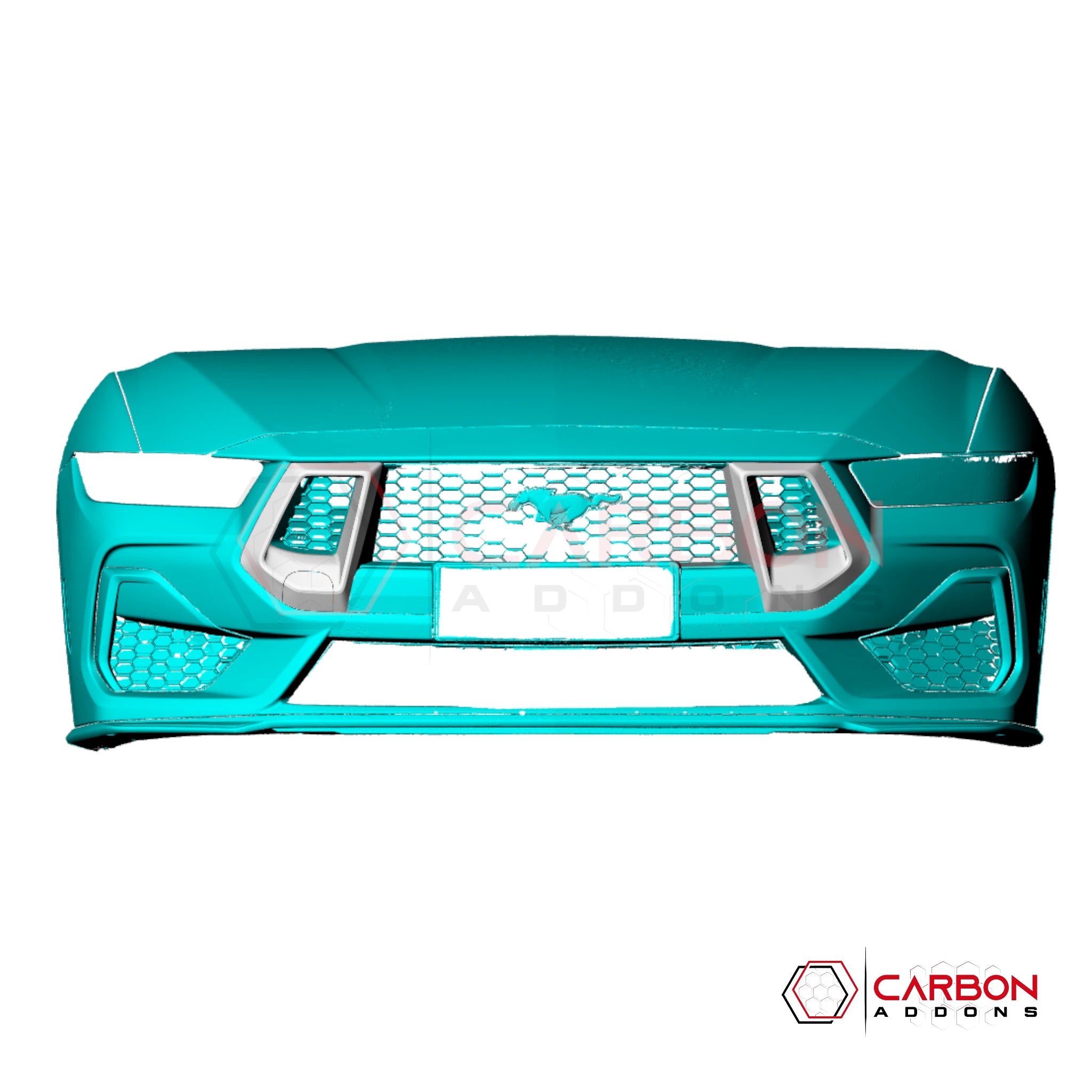 2024+ Ford Mustang S650 GT Carbon Fiber Front Bumper Grille Trim Covers | 2pcs