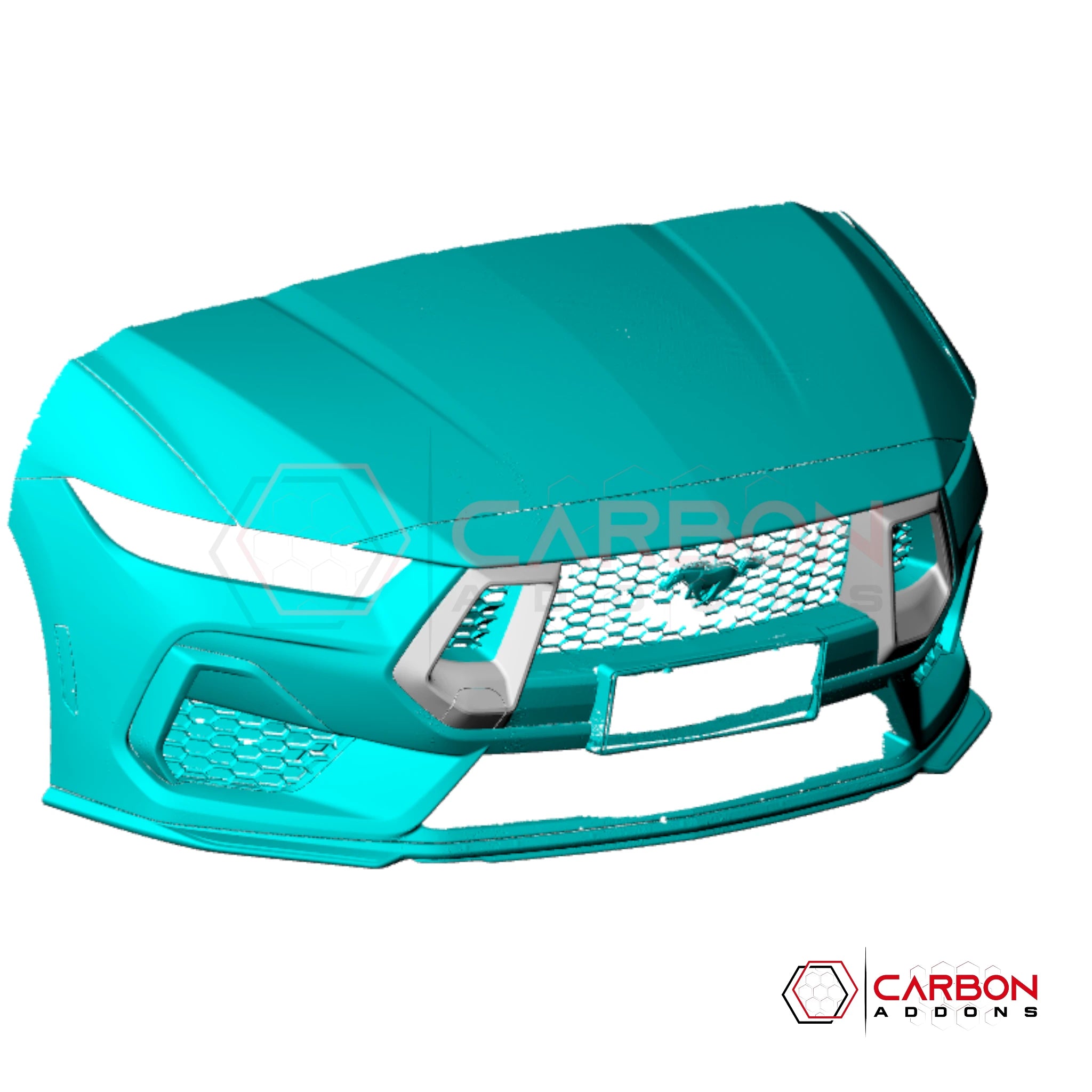 2024+ Ford Mustang S650 GT Carbon Fiber Front Bumper Grille Trim Covers | 2pcs