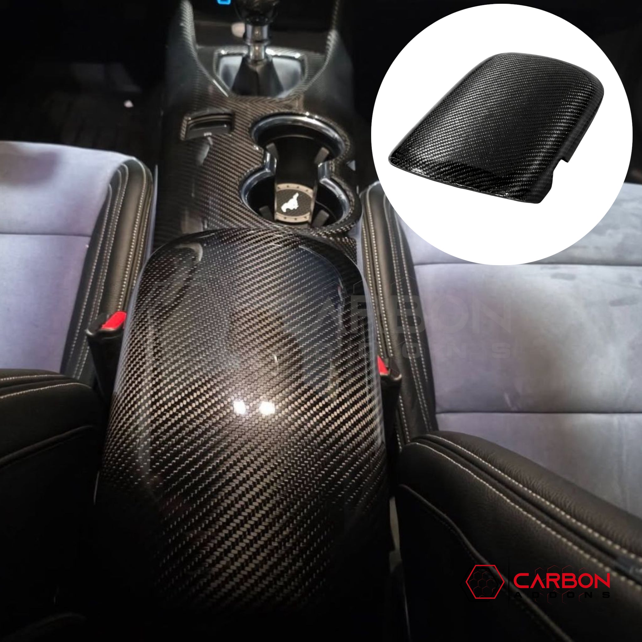 2024+ Ford Mustang S650 Real Carbon Fiber Center Console Arm Rest Cover