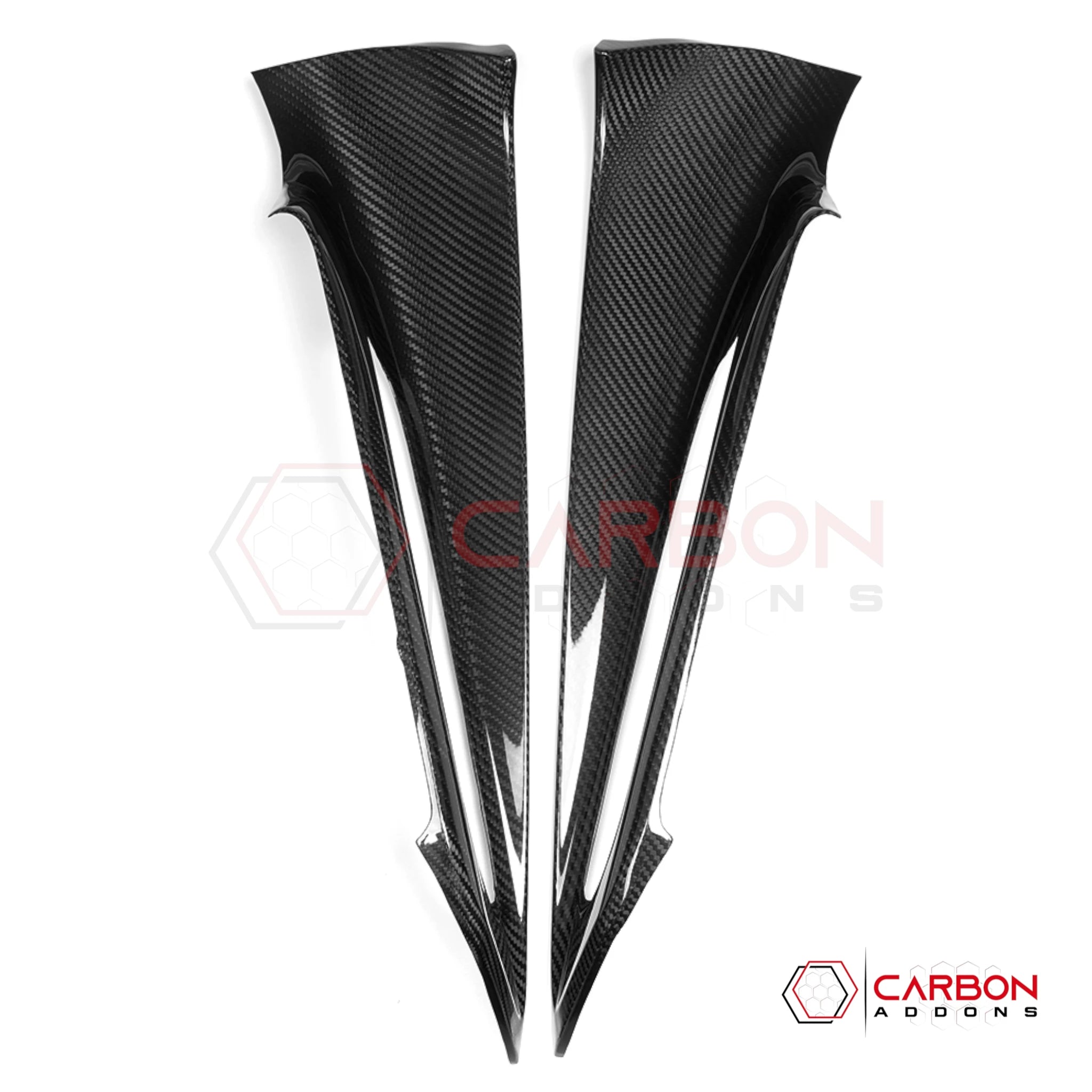 2026+ C8 Corvette Carbon Fiber Window Switch Outer Trim Panel Frame Covers | Chrome Delete
