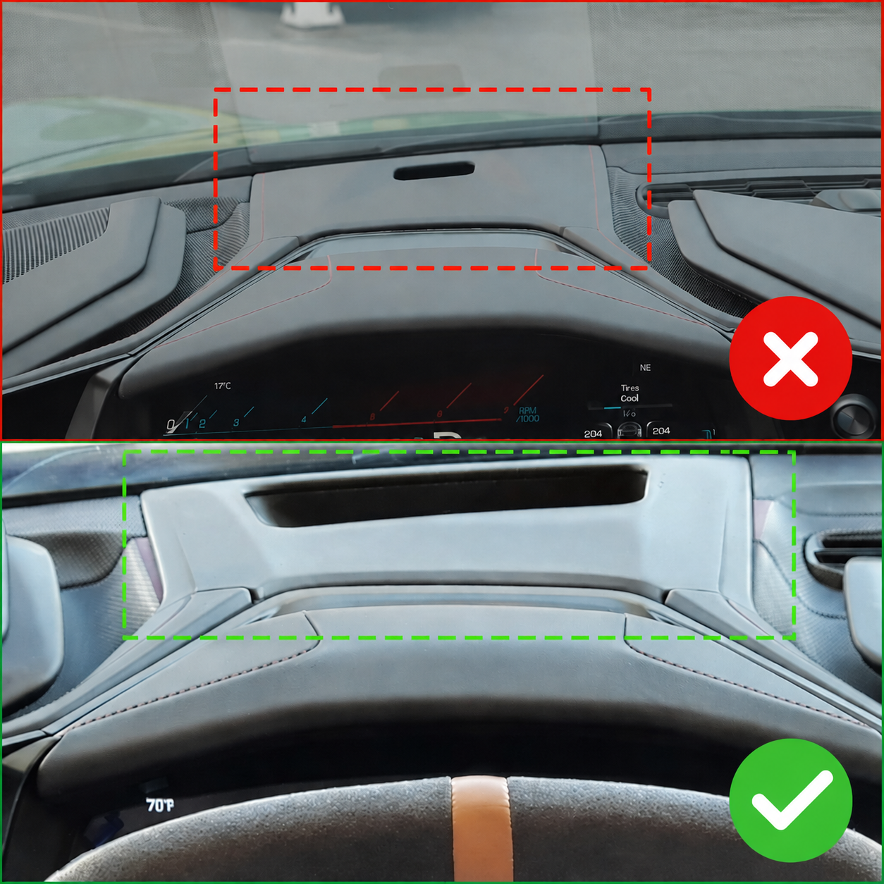2026+ C8 Corvette Real Carbon Fiber HUD Head-Up Display Trim Surround Cover | 2LT & Higher