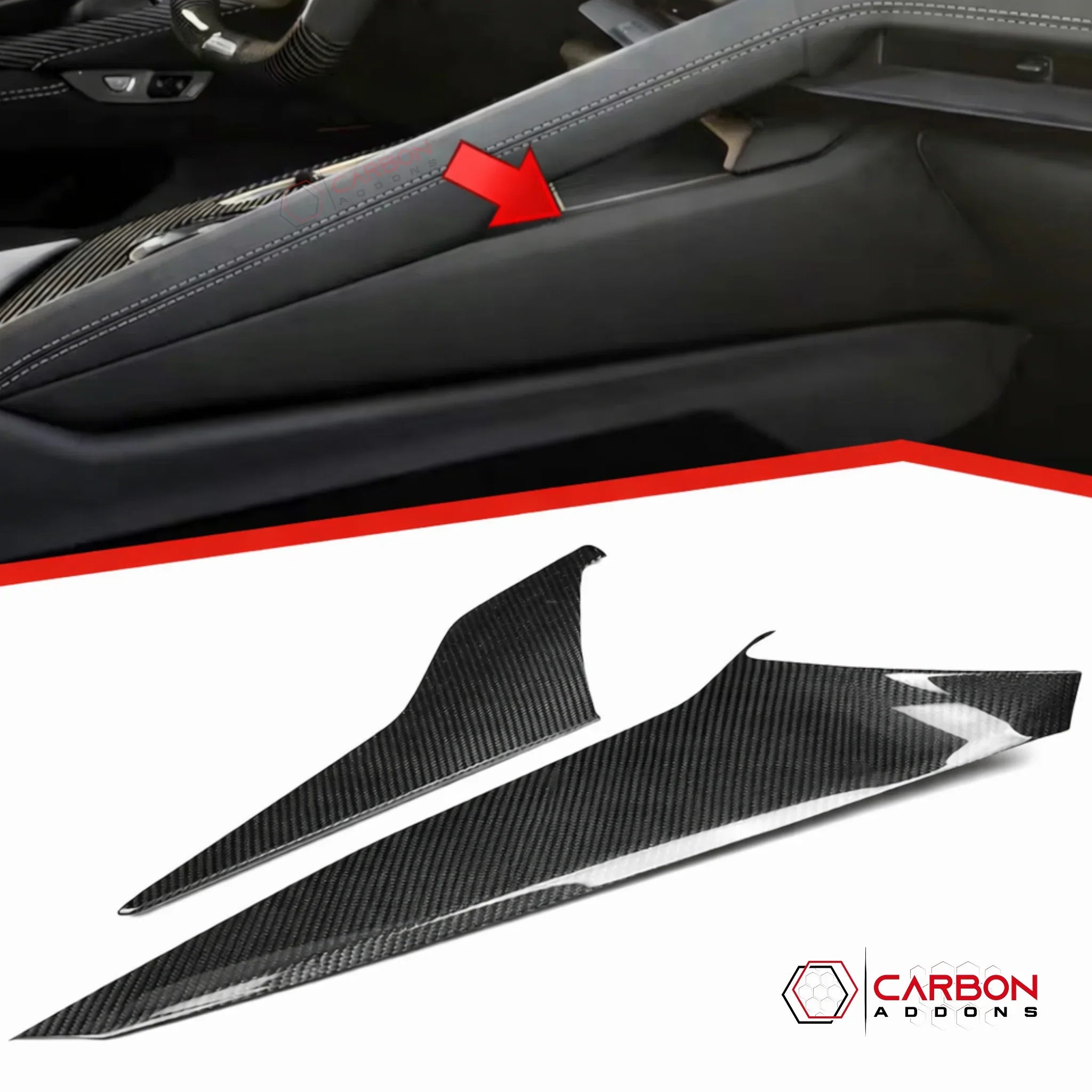2026+ Chevrolet C8 Corvette Carbon Fiber Center Console Side Trim Covers