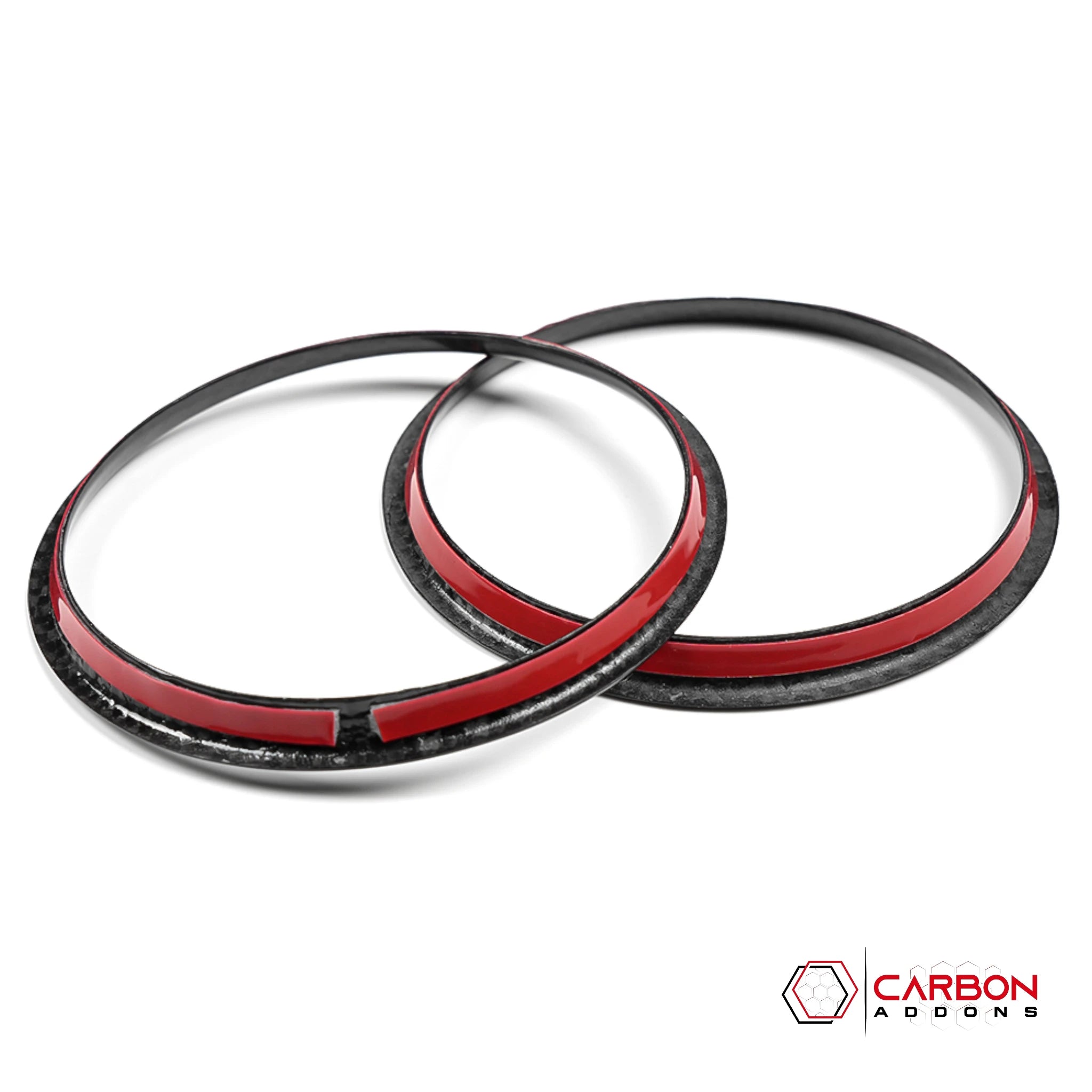 2026+ Corvette C8 Real Carbon Fiber Center Console Cup Holder Ring Trim Covers Real Carbon Fiber