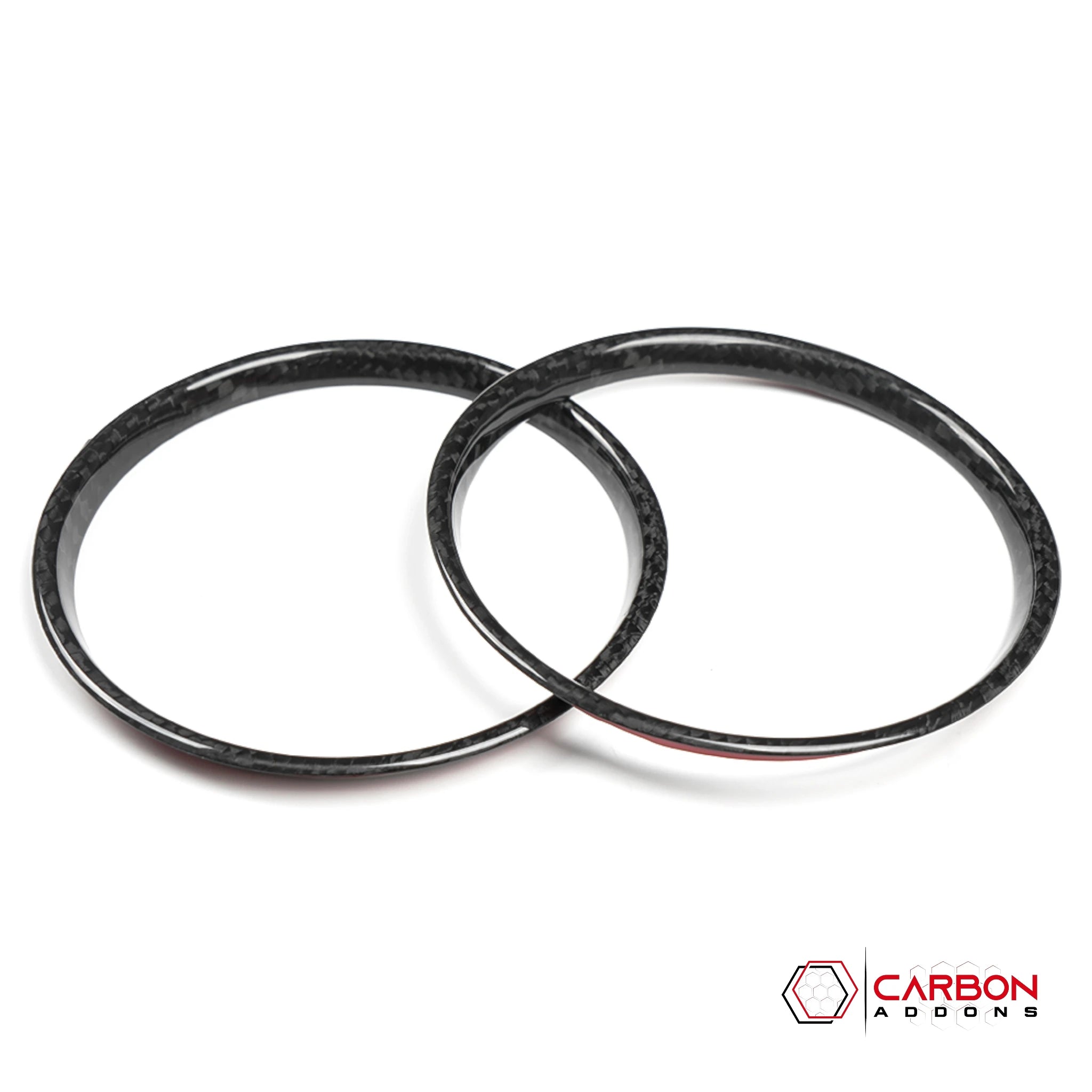 2026+ Corvette C8 Real Carbon Fiber Center Console Cup Holder Ring Trim Covers Real Carbon Fiber
