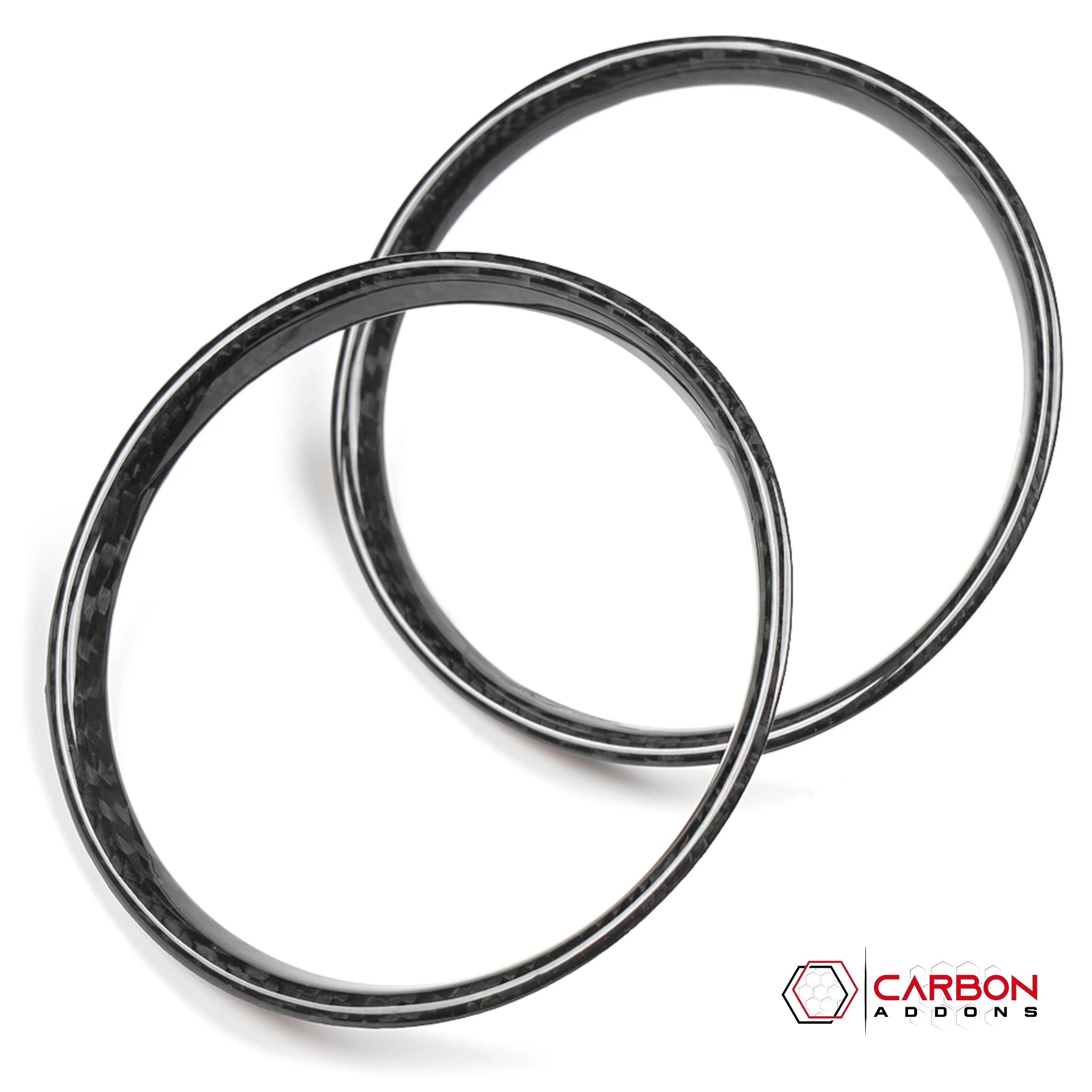 2026+ Corvette C8 Real Carbon Fiber Center Console Cup Holder Ring Trim Covers Real Carbon Fiber
