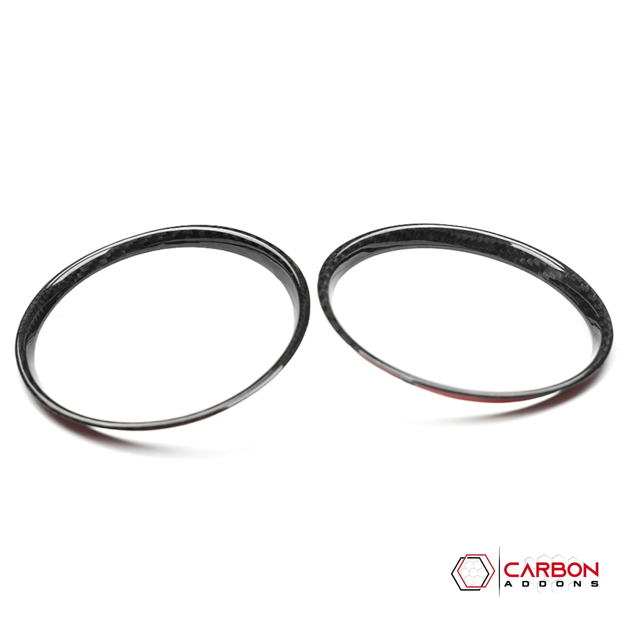 2026+ Corvette C8 Real Carbon Fiber Center Console Cup Holder Ring Trim Covers Real Carbon Fiber