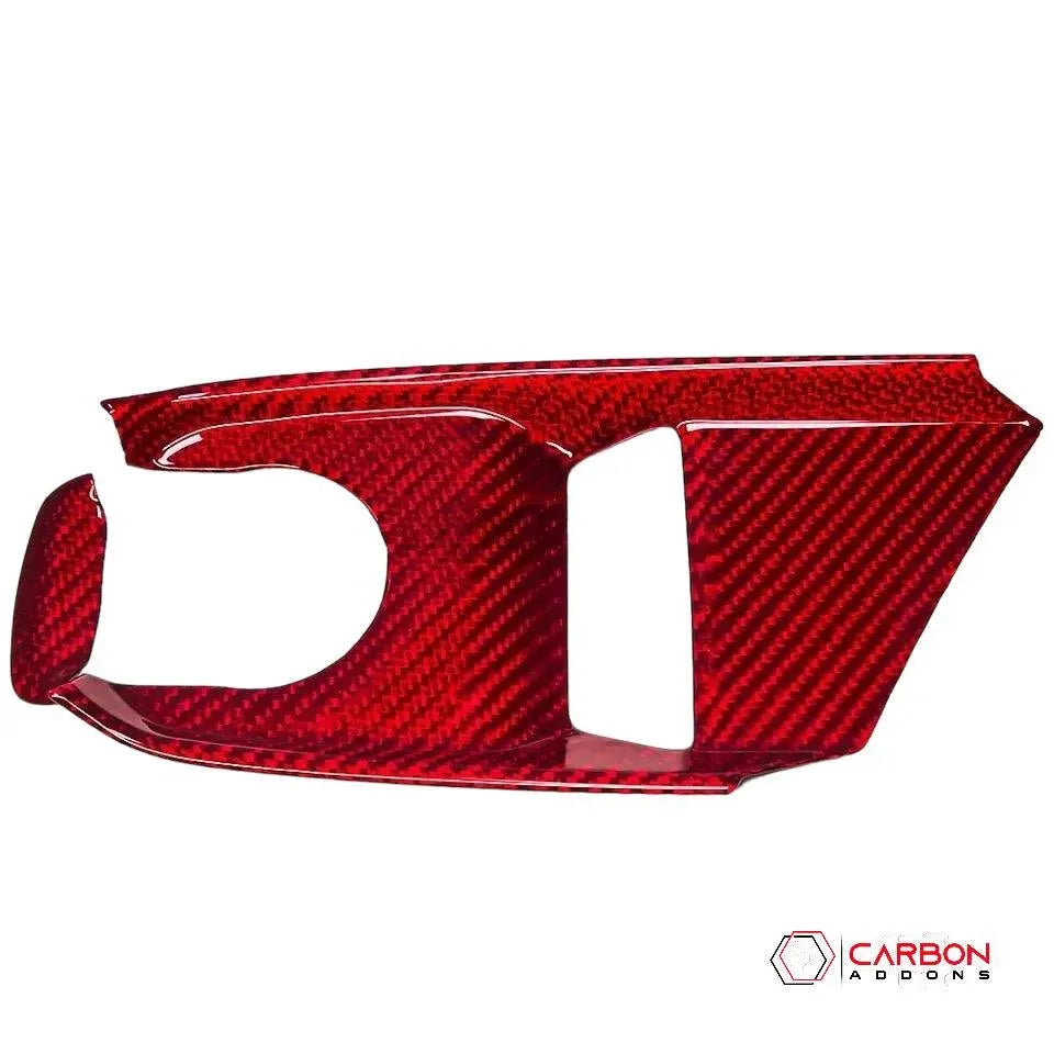 [2pcs] C8 2020+ Chevy Corvette Mode Selector Trim Carbon Fiber Cover - carbonaddons Carbon Fiber Parts, Accessories, Upgrades, Mods