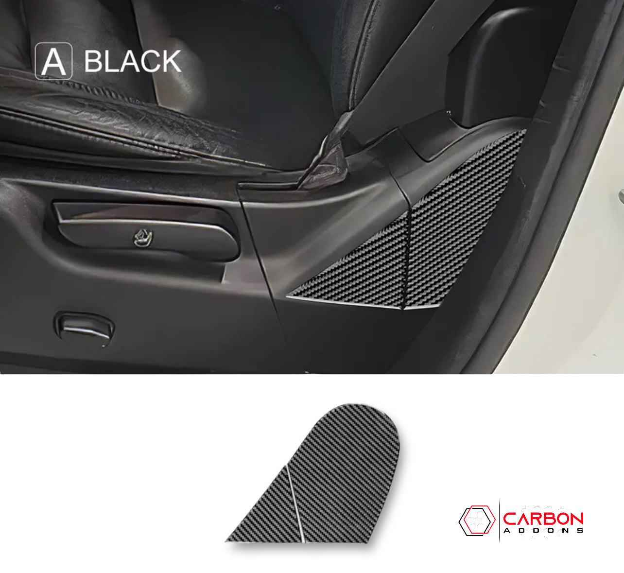 [2pcs] Carbon Fiber Front Driver & Passenger Seat Base Trim Overlay for 2011-2020 Dodge Durango - carbonaddons Carbon Fiber Parts, Accessories, Upgrades, Mods