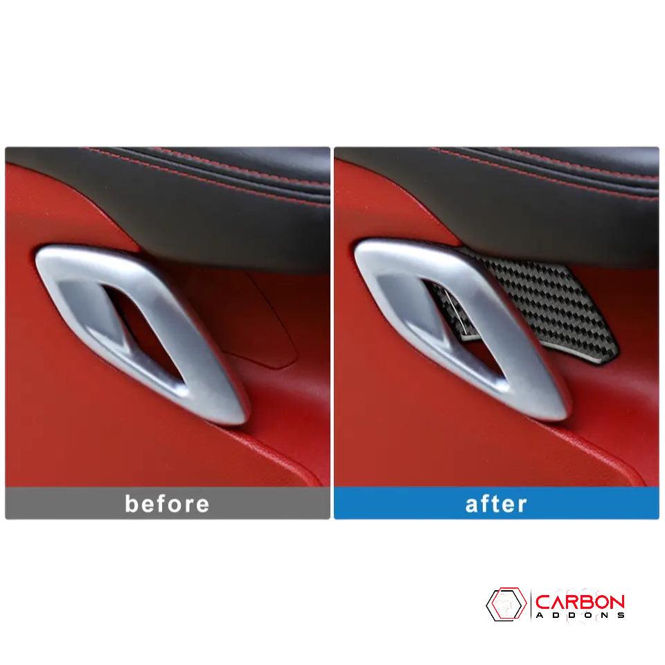 [2pcs] Carbon Fiber Interior Door Handle Trim Overlay for Dodge Challenger 2015-2023 - carbonaddons Carbon Fiber Parts, Accessories, Upgrades, Mods