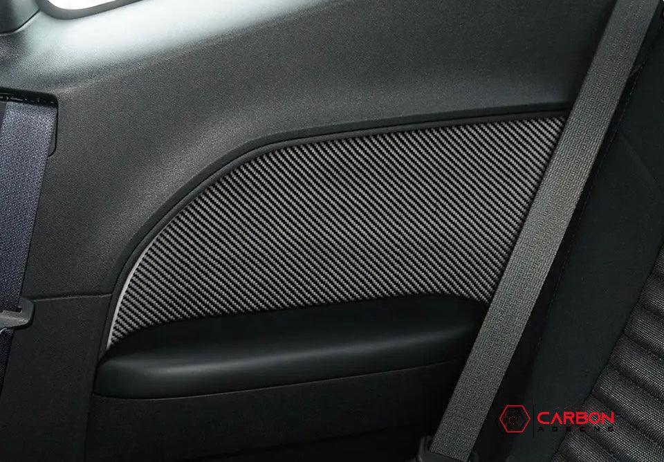 [2pcs] Carbon Fiber Rear Seat Arm Rest Panel Overlay for Dodge Challenger 2015-2023 - carbonaddons Carbon Fiber Parts, Accessories, Upgrades, Mods