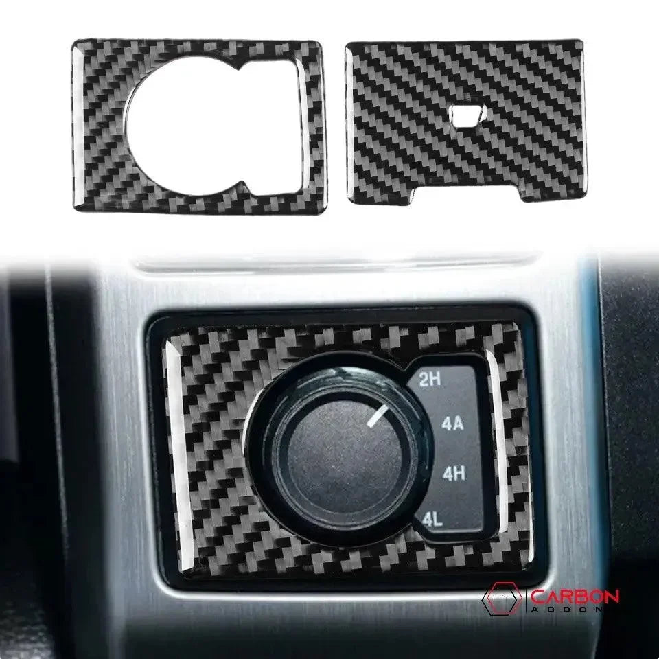 2pcs] Real Carbon Dash Center AC Vent Control Trim Overlay