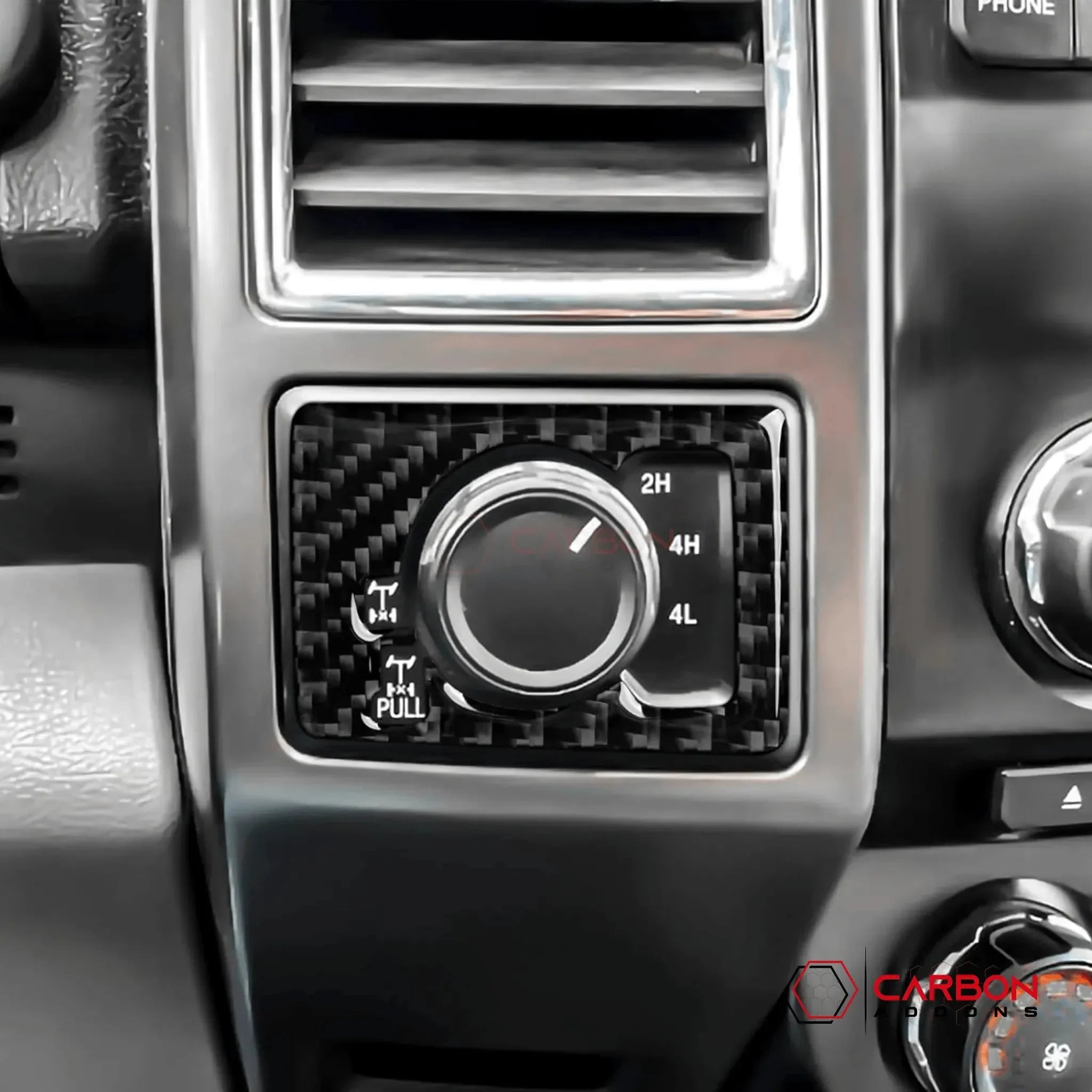 2pcs] Real Carbon Dash Center AC Vent Control Trim Overlay